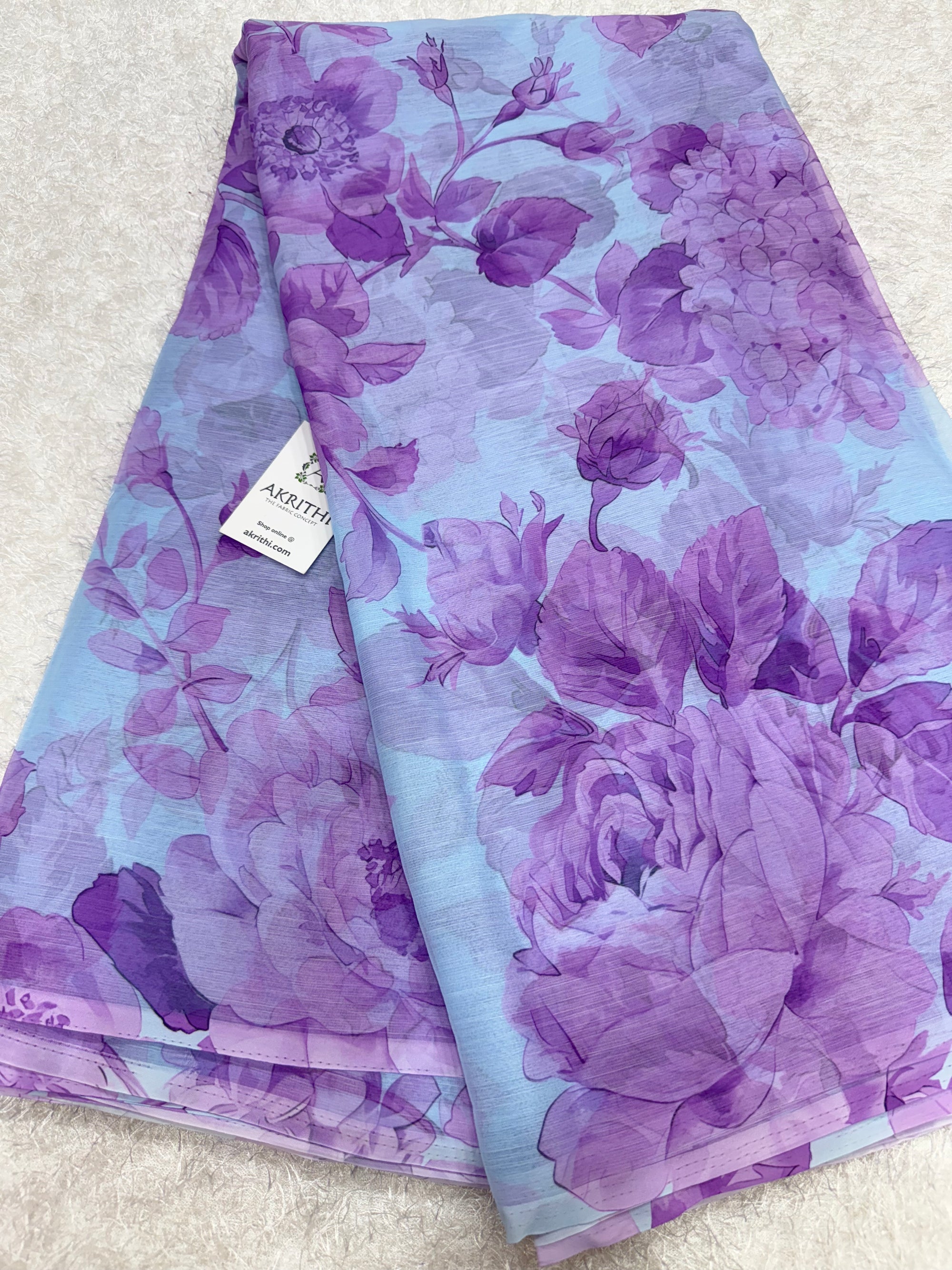 Digital floral printed chiffon fabric
