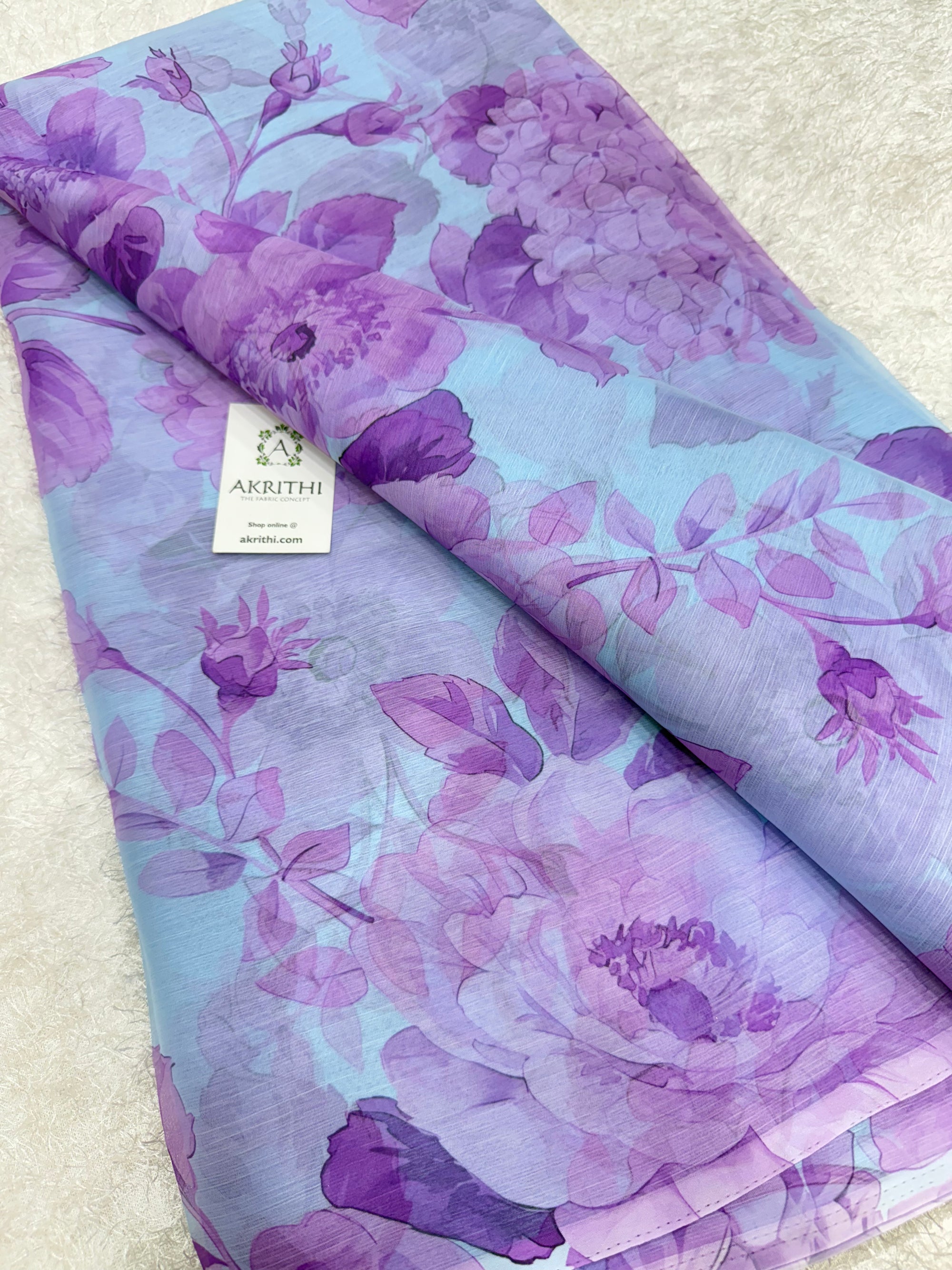 Digital floral printed chiffon fabric