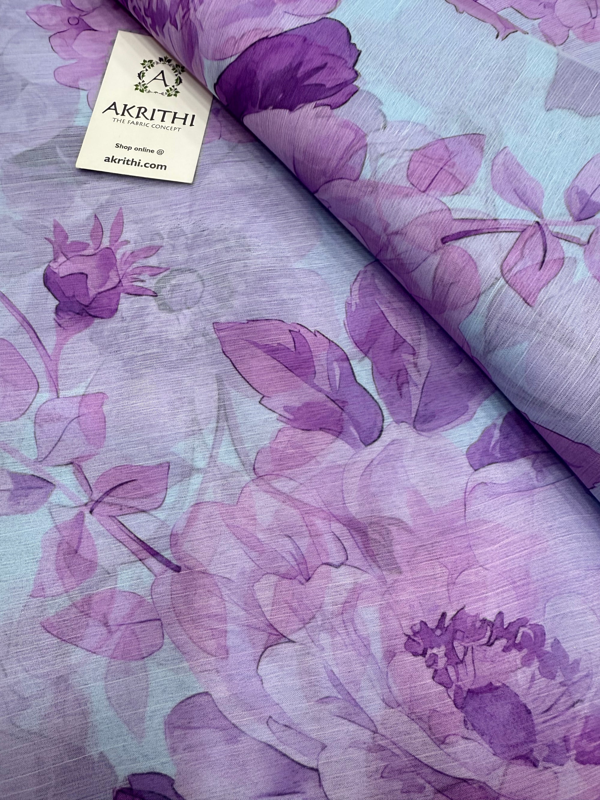 Digital floral printed chiffon fabric