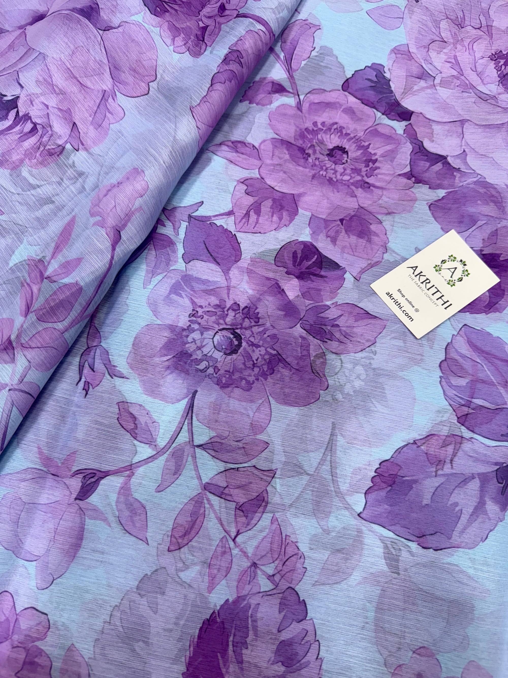 Digital floral printed chiffon fabric