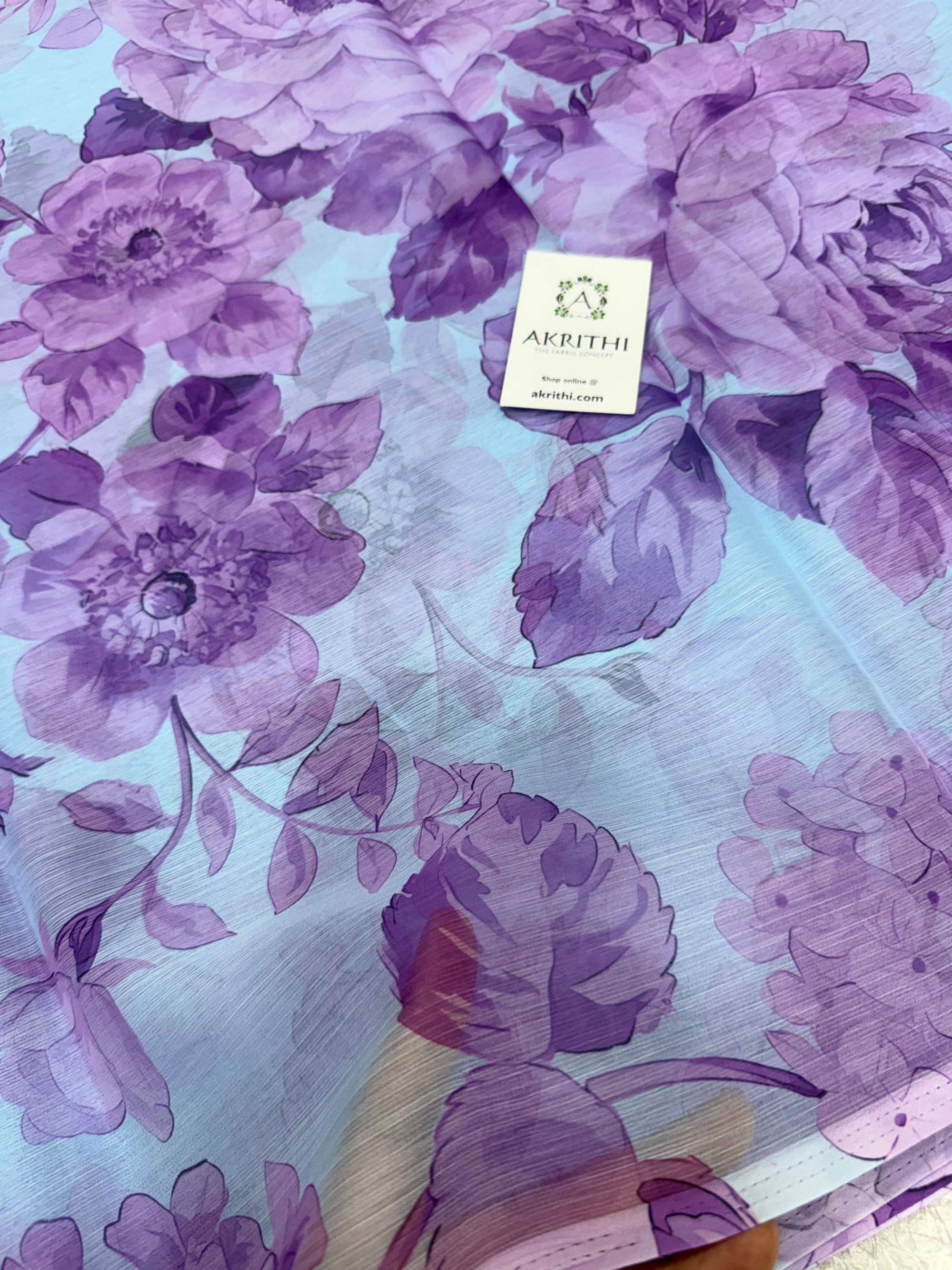 Digital floral printed chiffon fabric