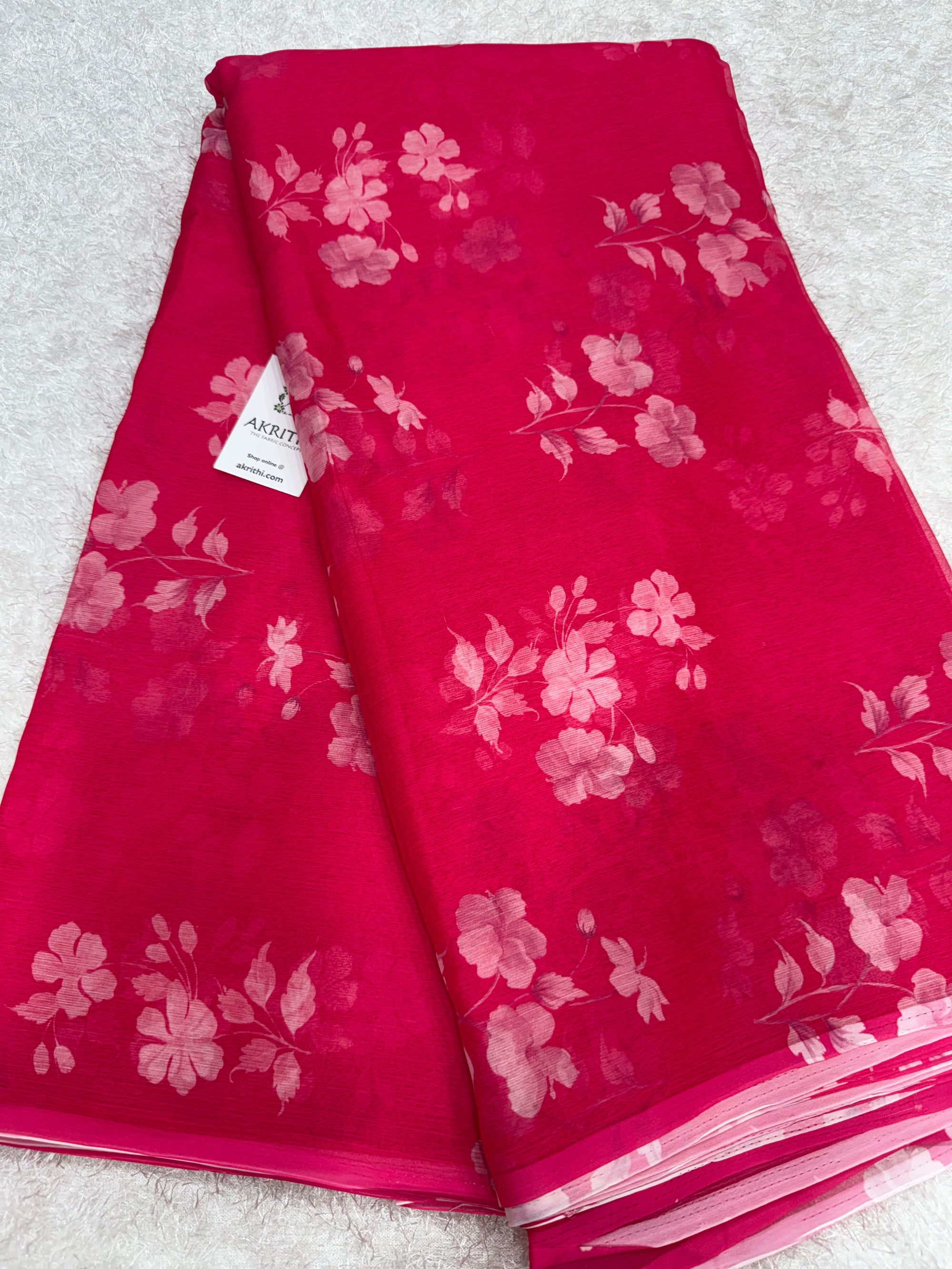 Digital floral printed chiffon fabric