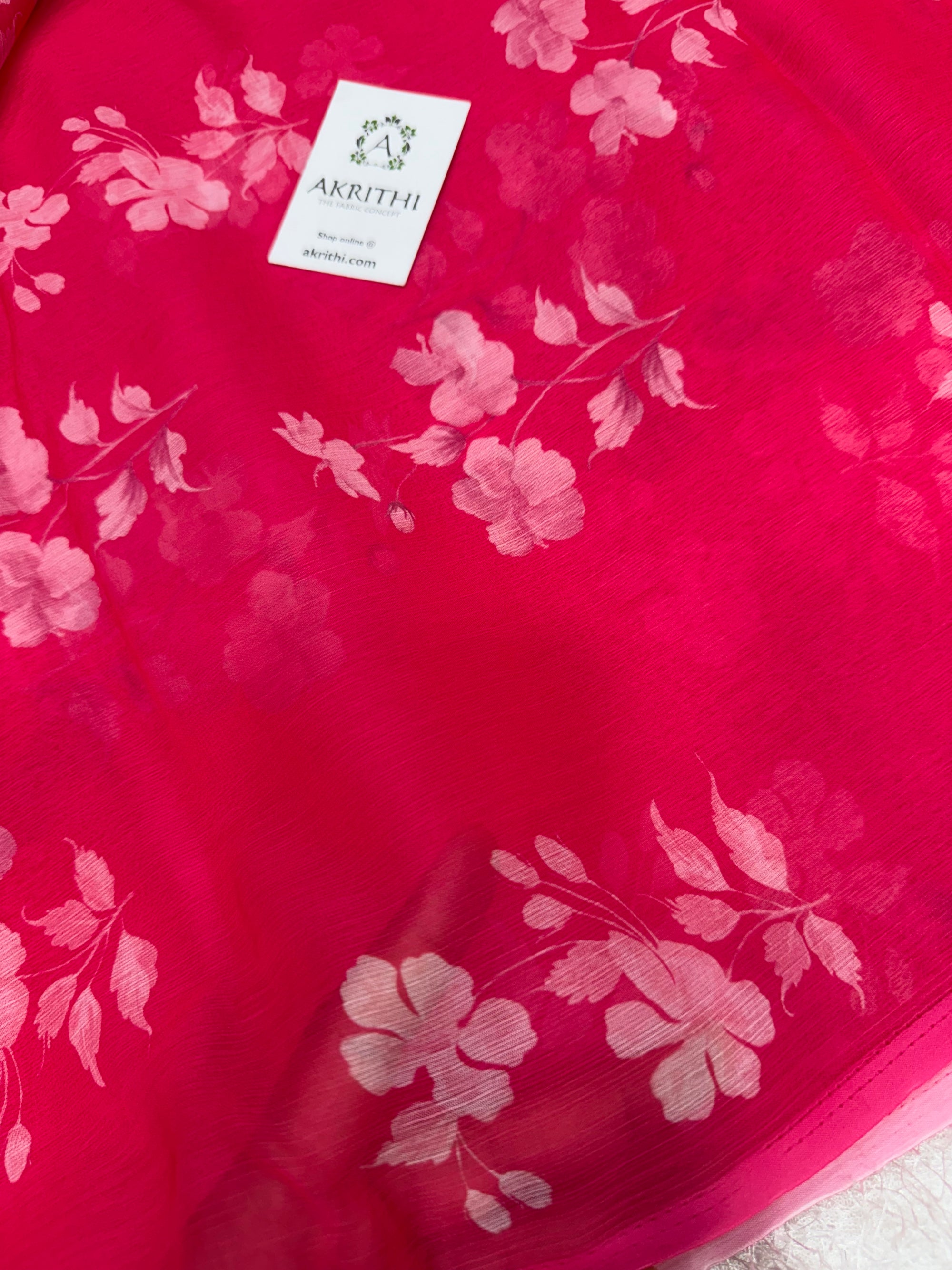 Digital floral printed chiffon fabric