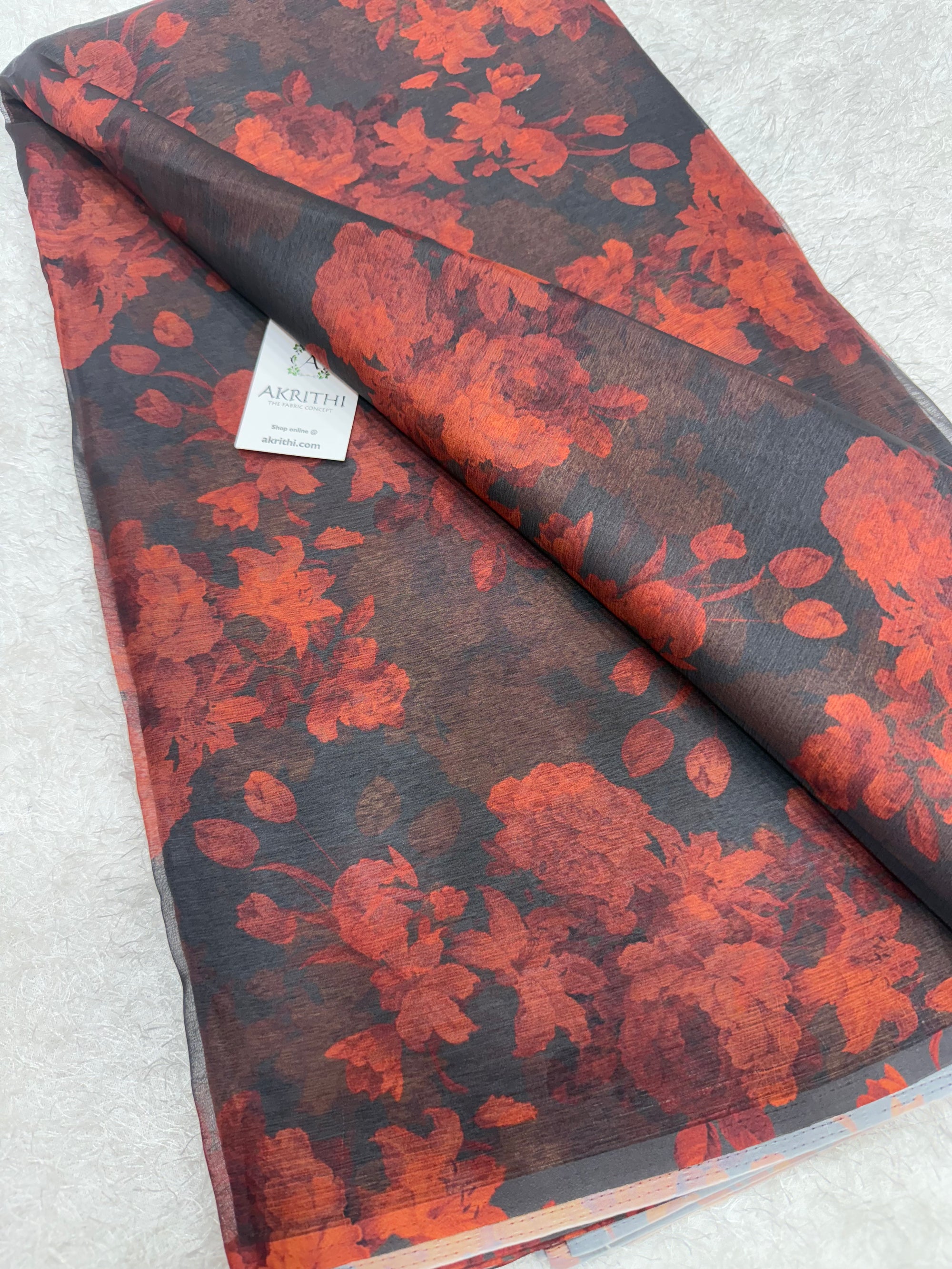 Digital floral printed chiffon fabric