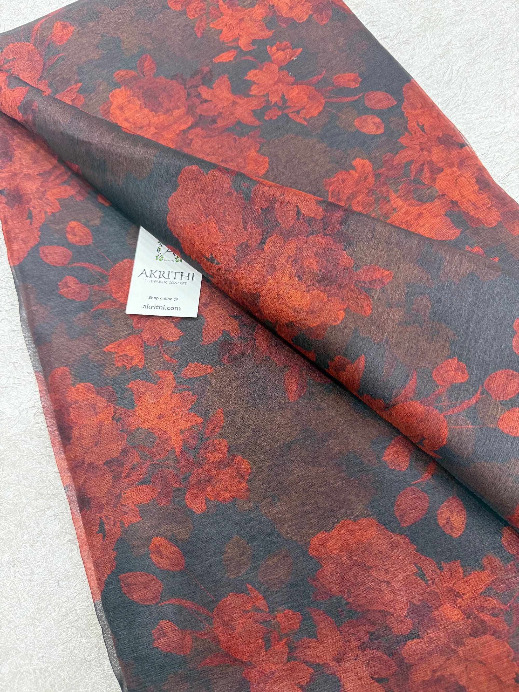 Digital floral printed chiffon fabric