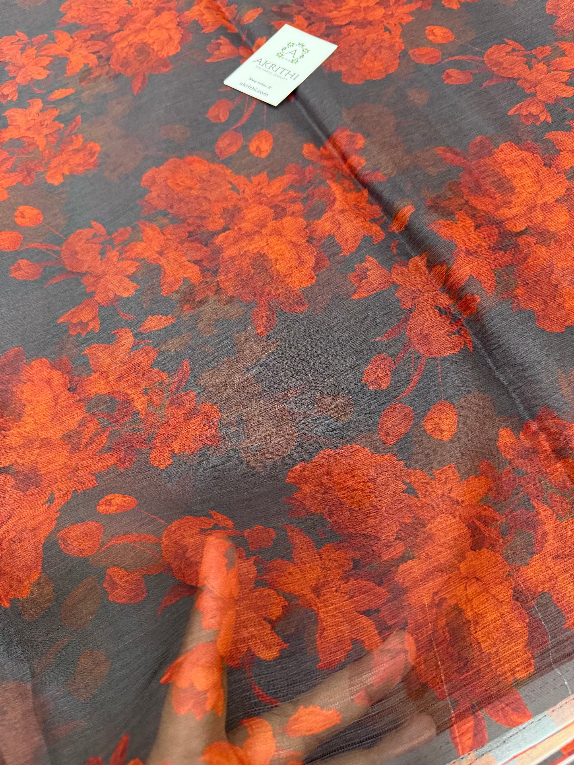 Digital floral printed chiffon fabric