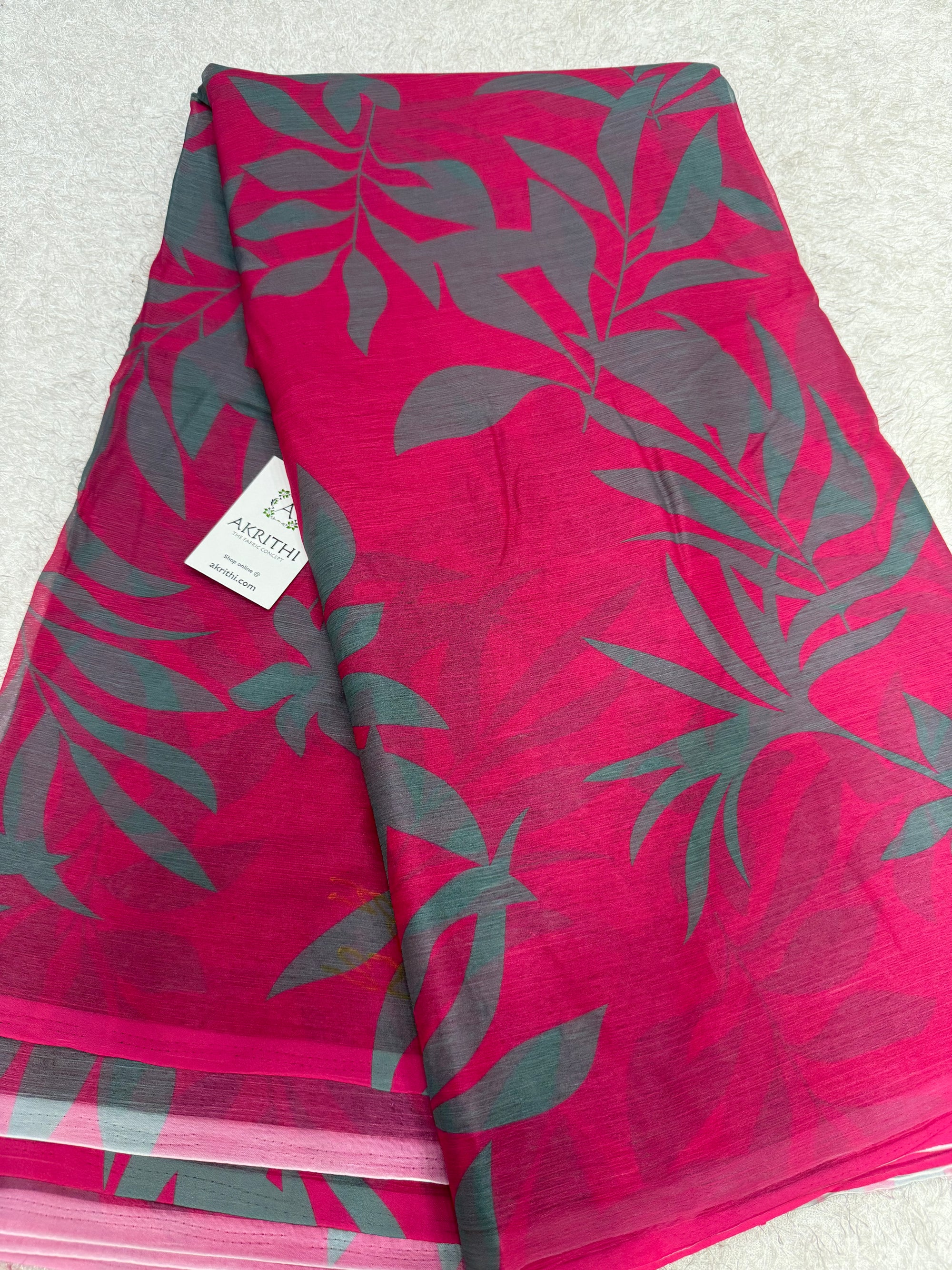 Digital floral printed chiffon fabric