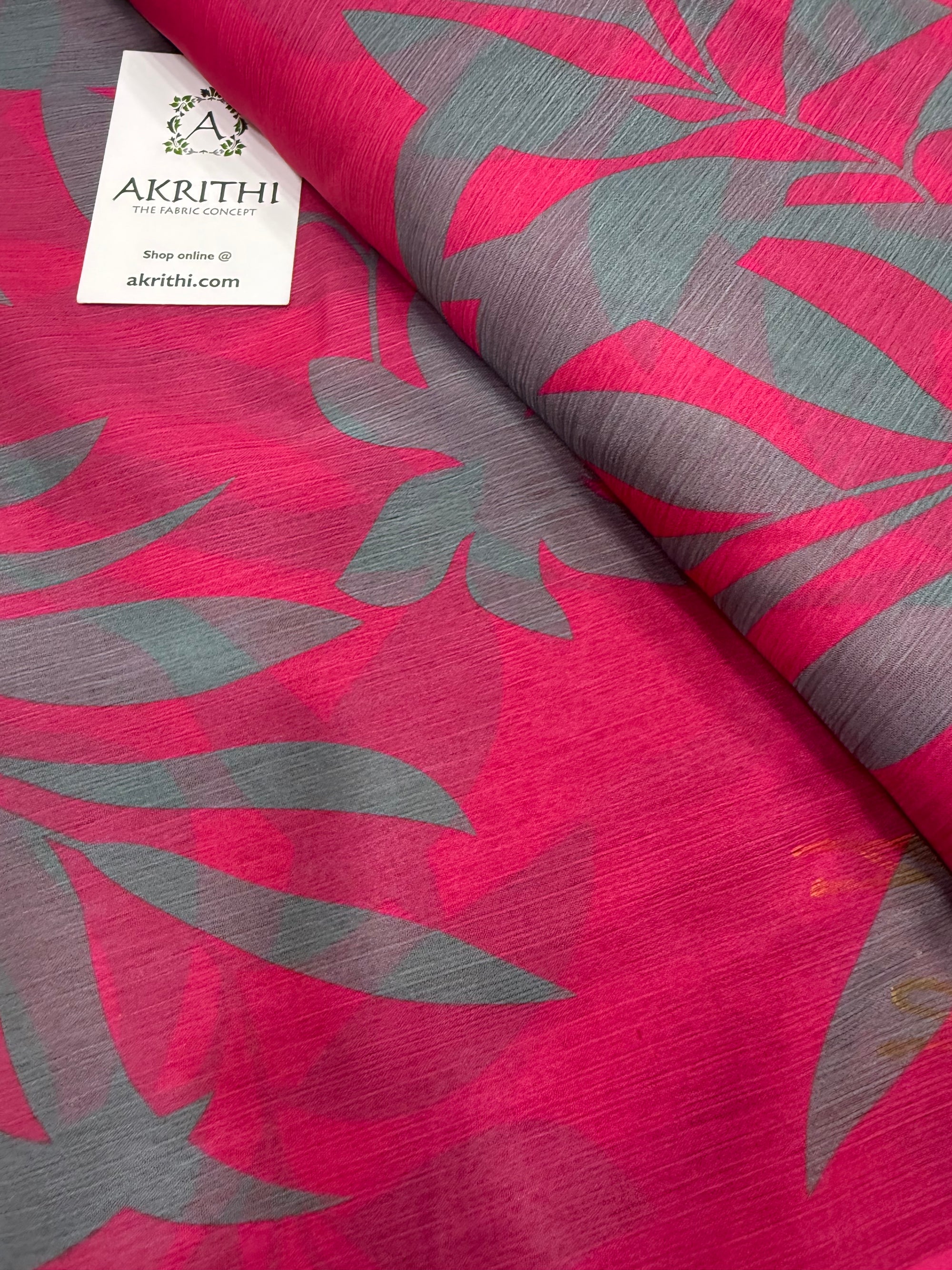 Digital floral printed chiffon fabric