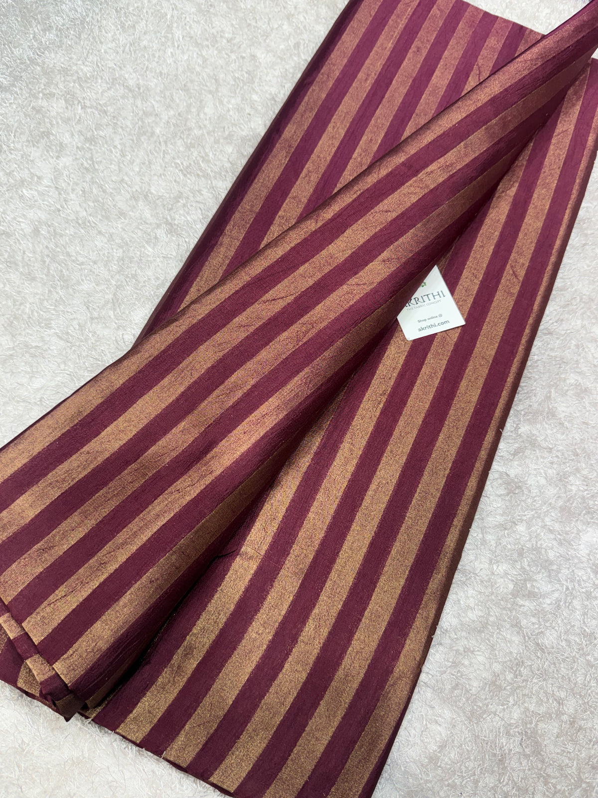 Banarasi pure dupion silk zari stripe fabric