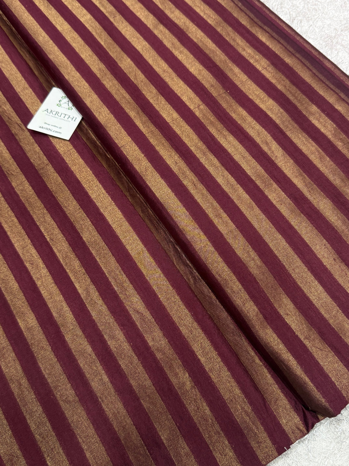 Banarasi pure dupion silk zari stripe fabric