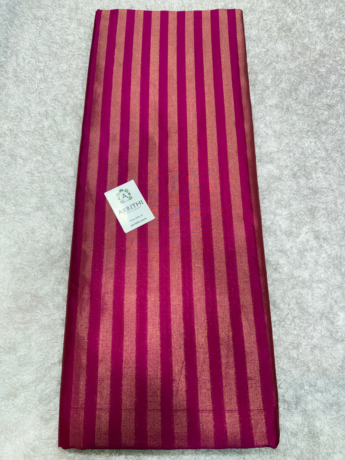 Banarasi pure dupion silk zari stripe fabric