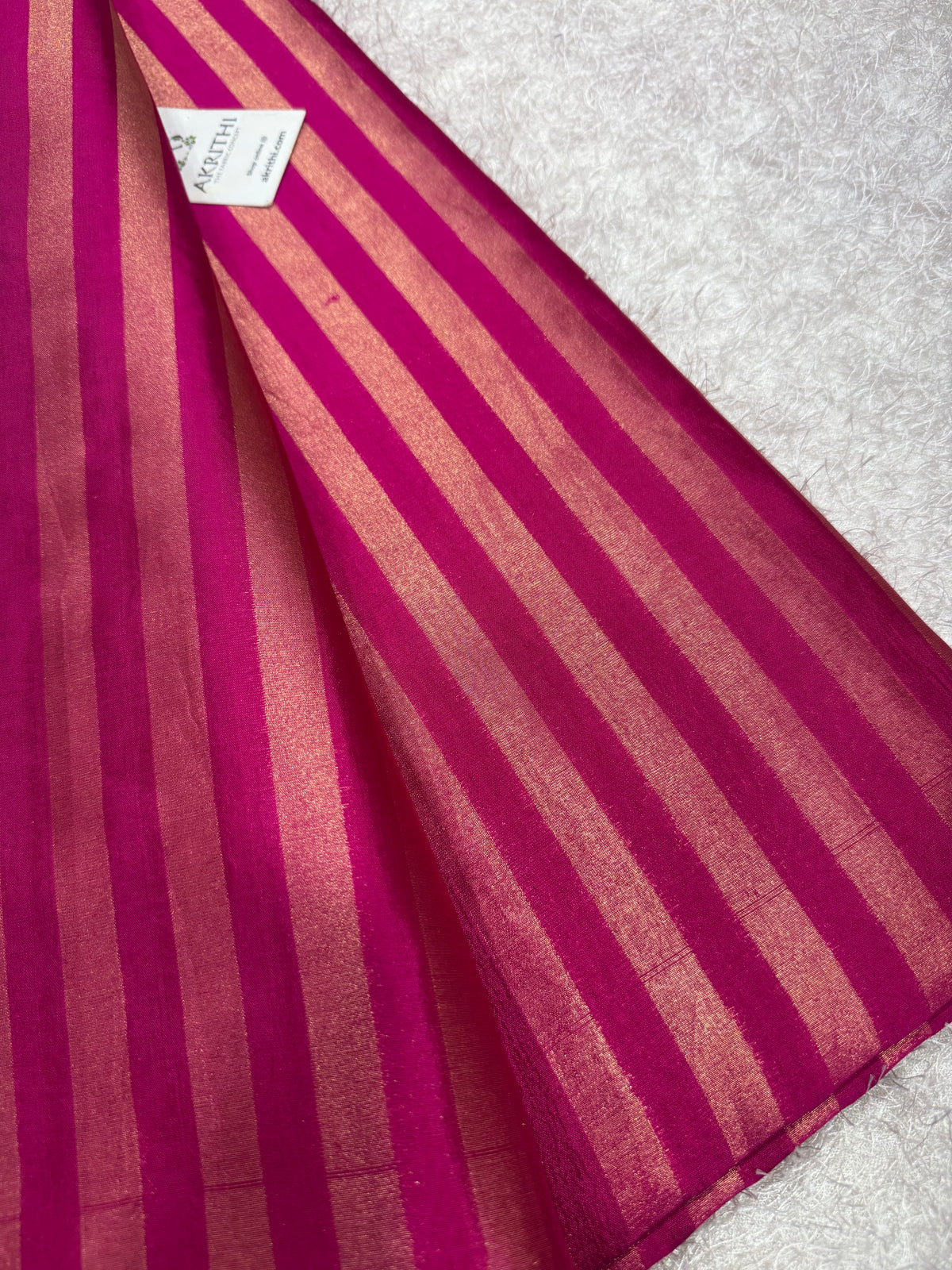 Banarasi pure dupion silk zari stripe fabric