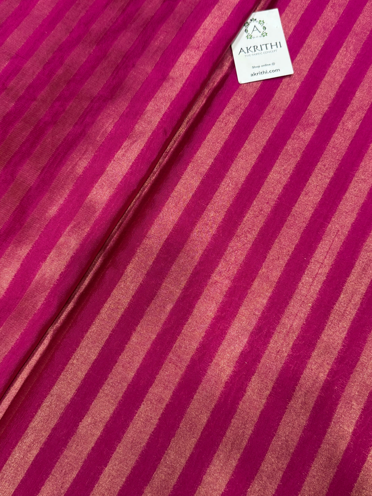 Banarasi pure dupion silk zari stripe fabric
