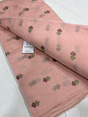 HANDLOOM MUL CHANDERI EMBROIDERED FABRIC