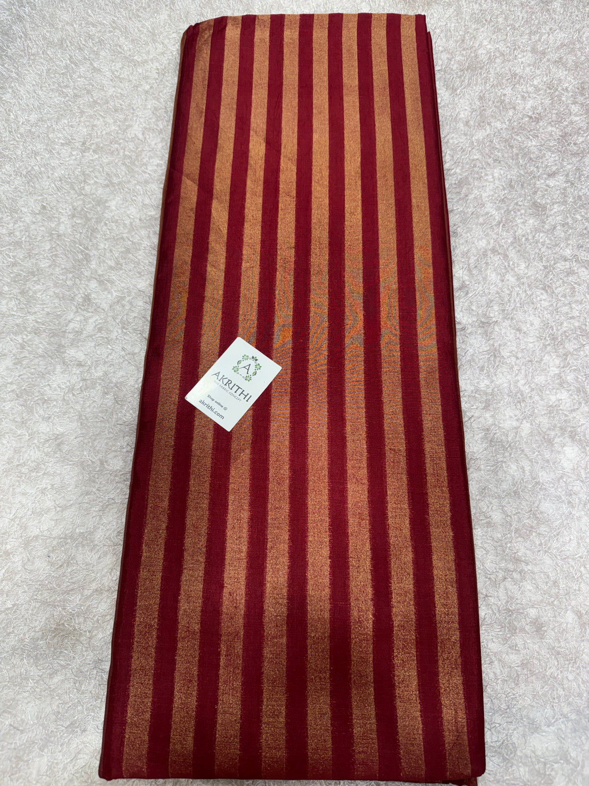 Banarasi pure dupion silk zari stripe fabric