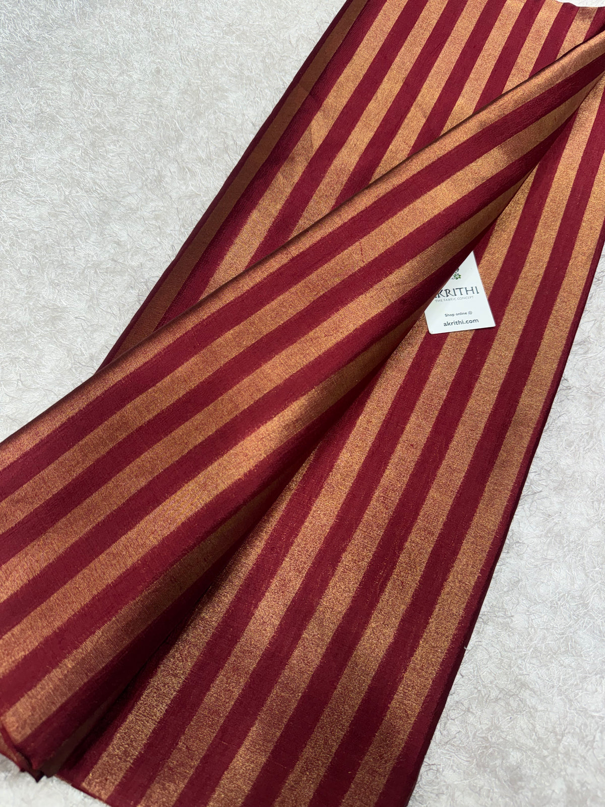 Banarasi pure dupion silk zari stripe fabric