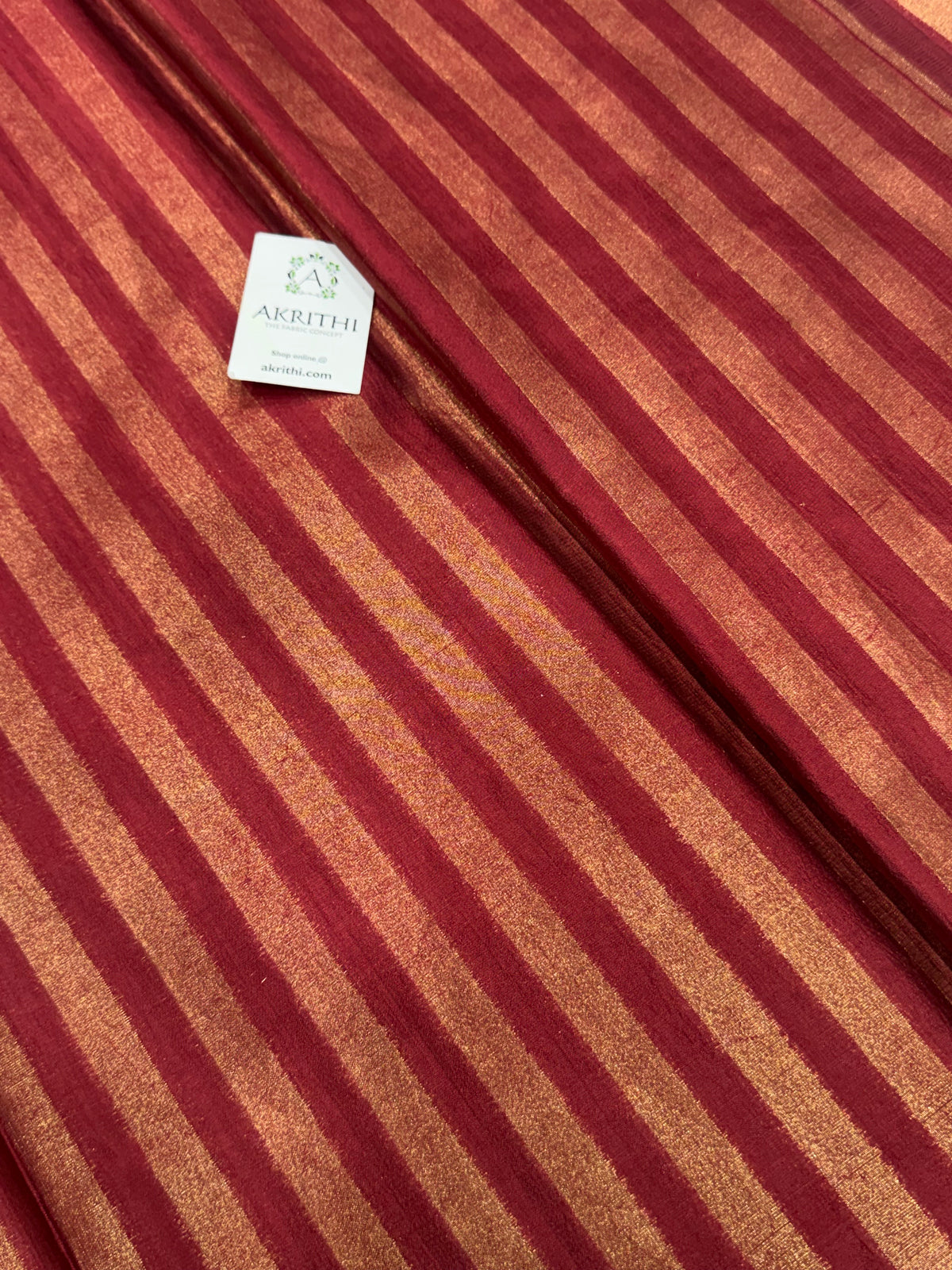 Banarasi pure dupion silk zari stripe fabric