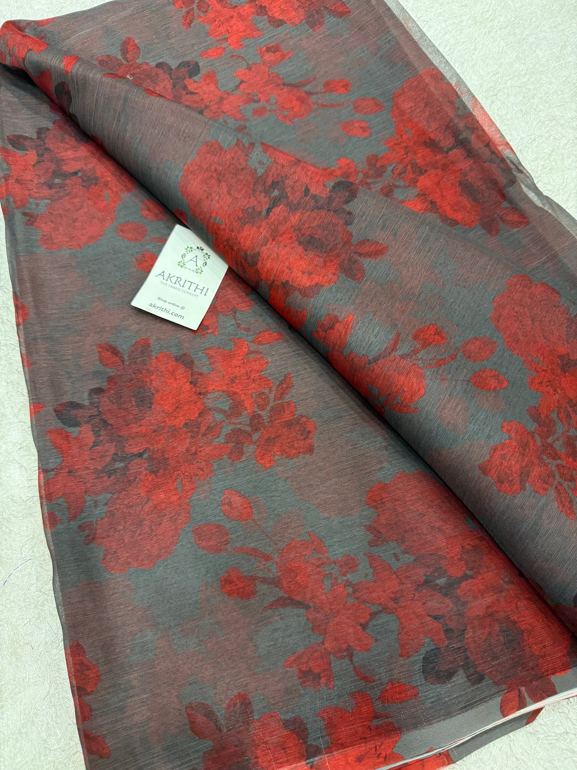 Digital floral printed chiffon fabric
