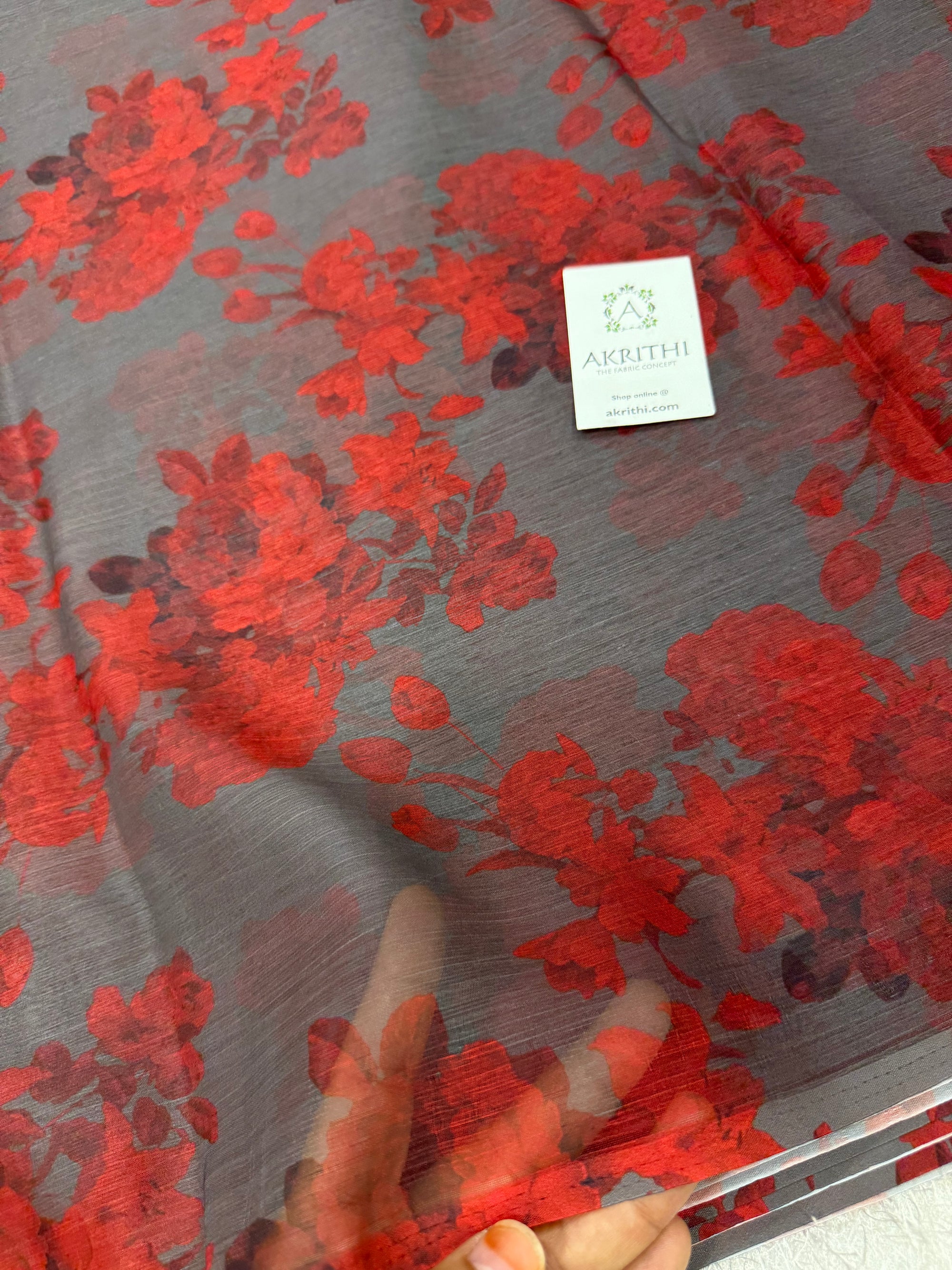Digital floral printed chiffon fabric