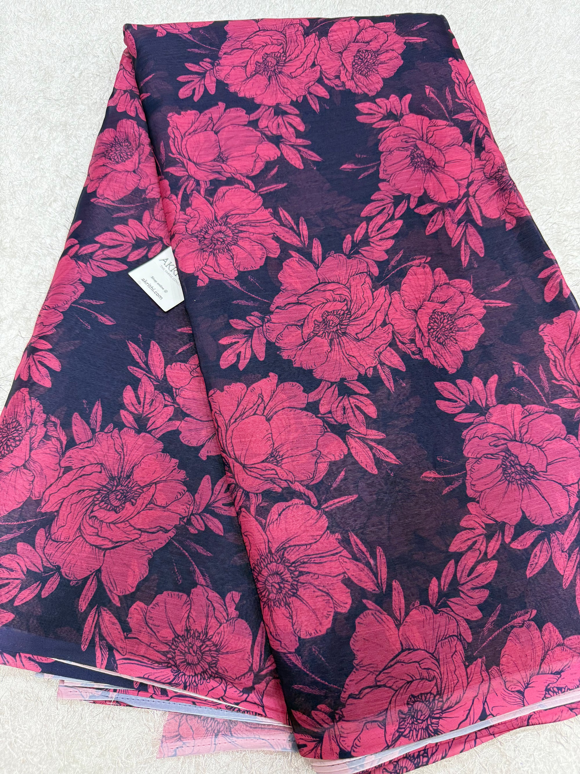 Digital floral printed chiffon fabric