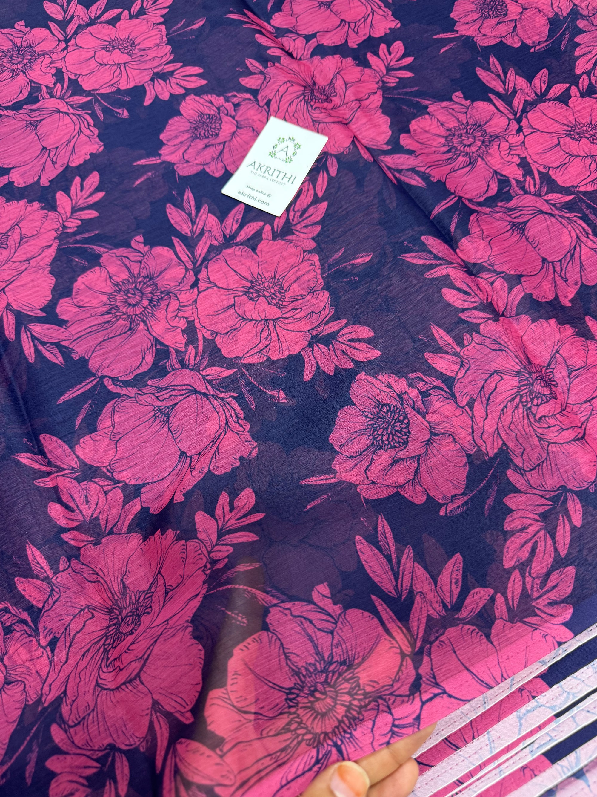 Digital floral printed chiffon fabric