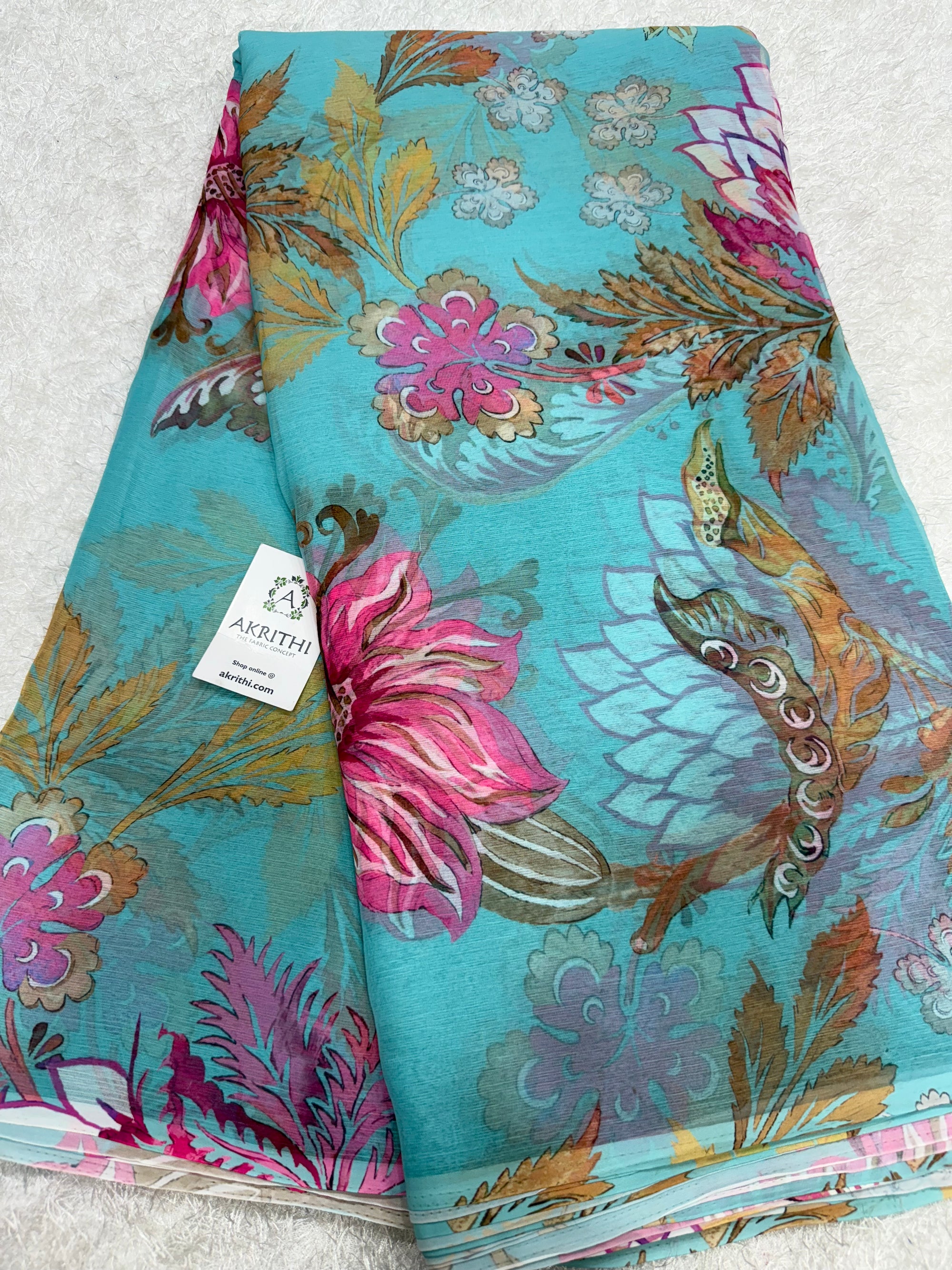 Digital floral printed chiffon fabric
