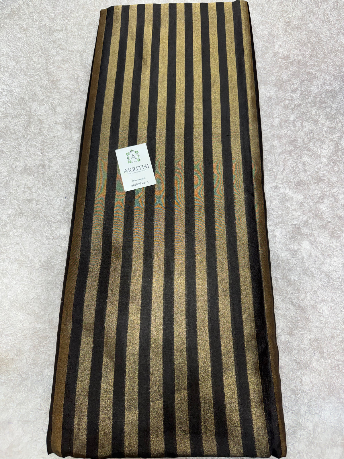 Banarasi pure dupion silk zari stripe fabric
