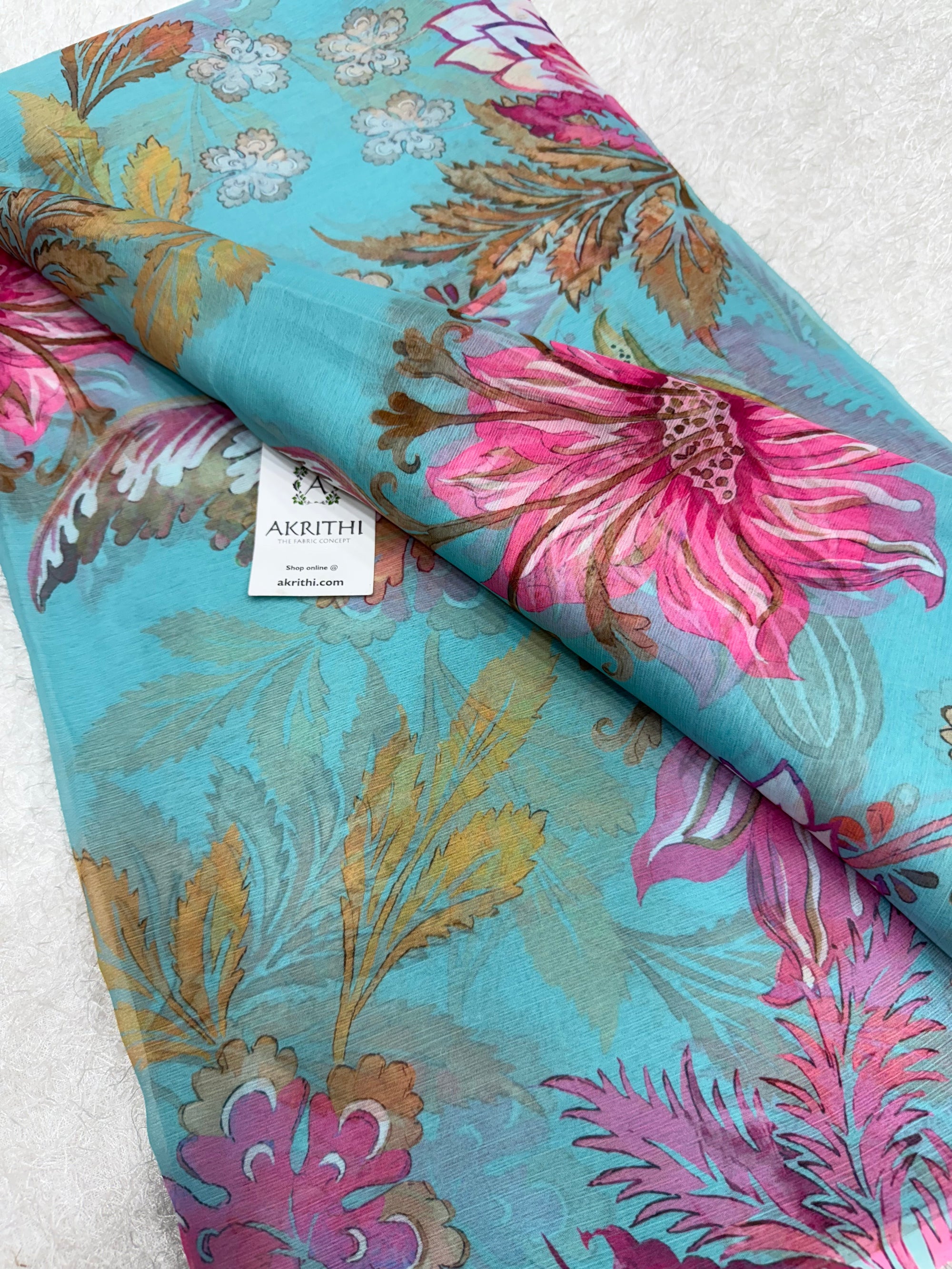 Digital floral printed chiffon fabric