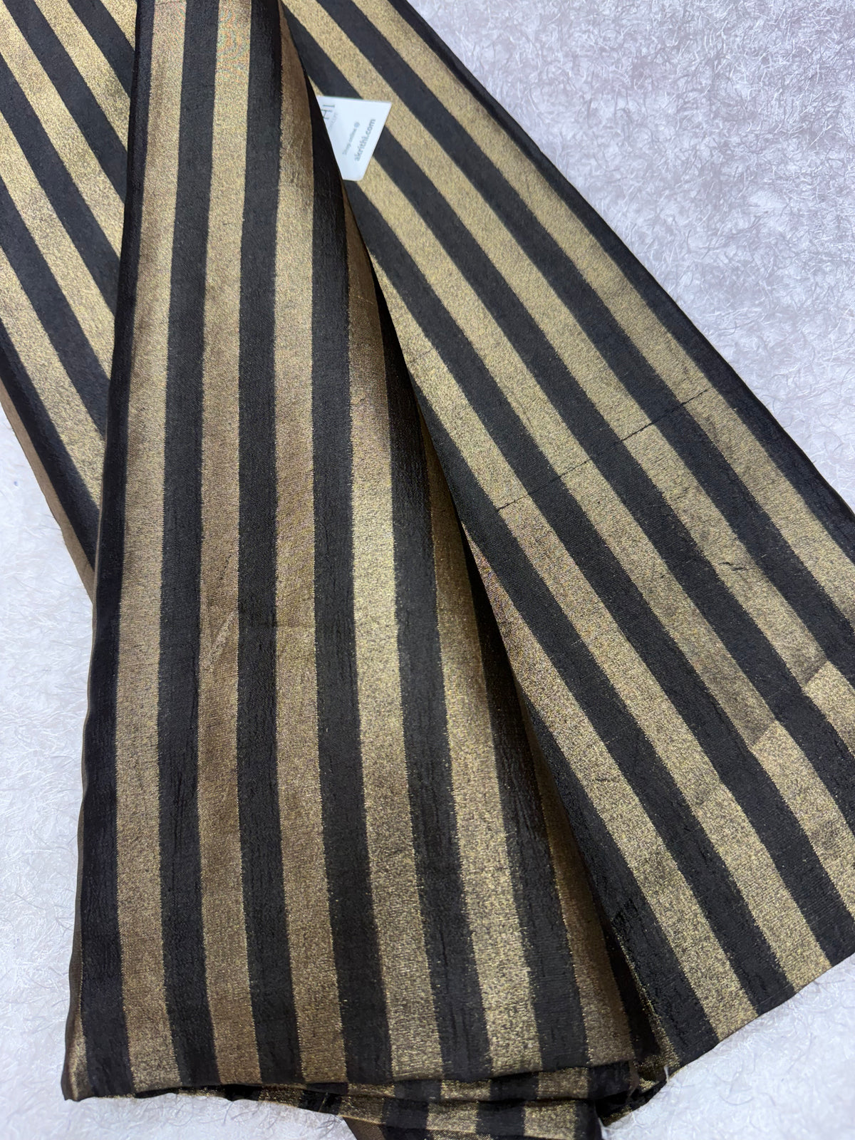 Banarasi pure dupion silk zari stripe fabric