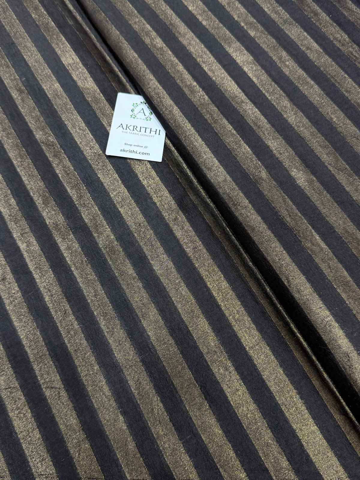 Banarasi pure dupion silk zari stripe fabric