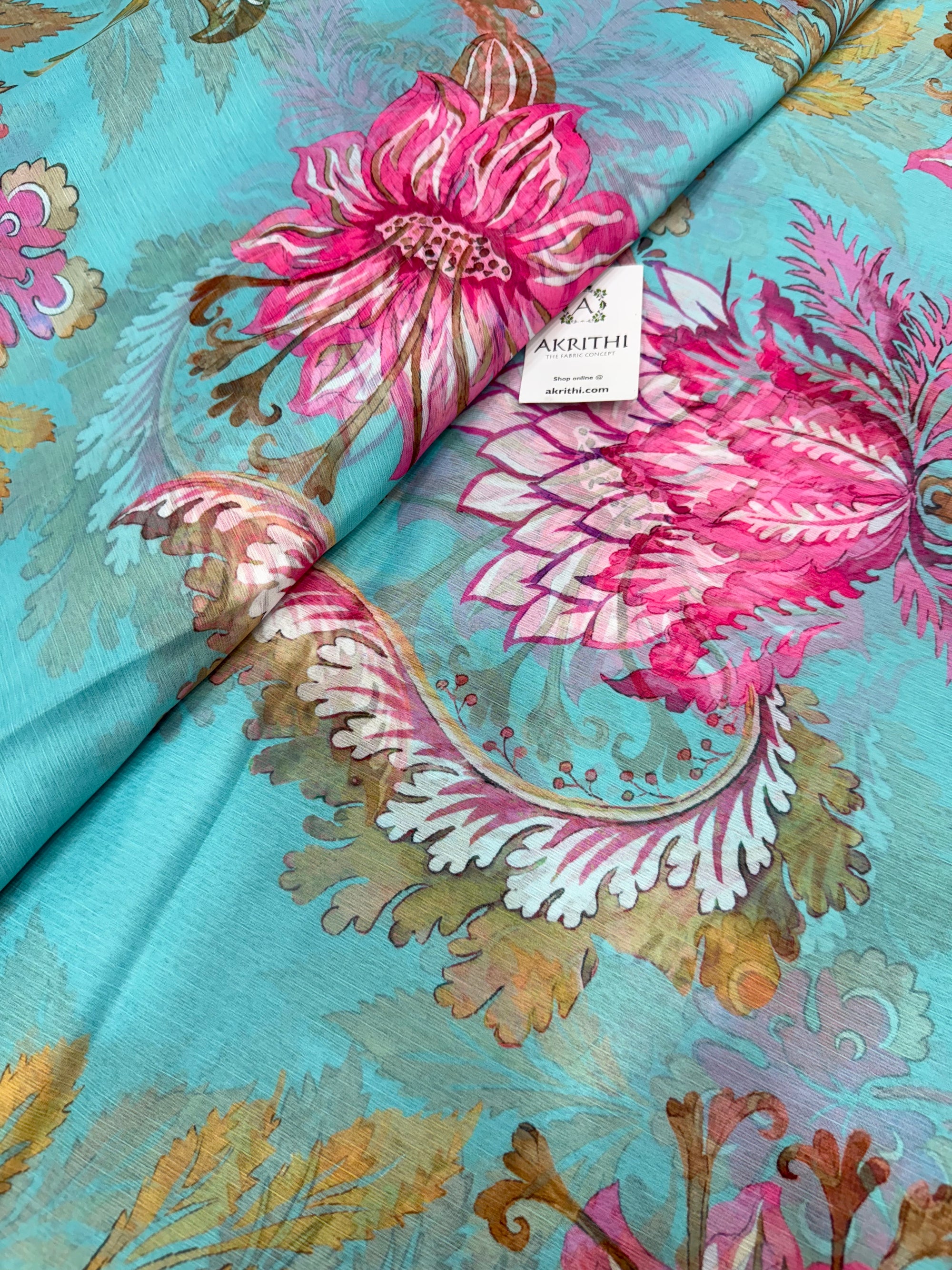 Digital floral printed chiffon fabric