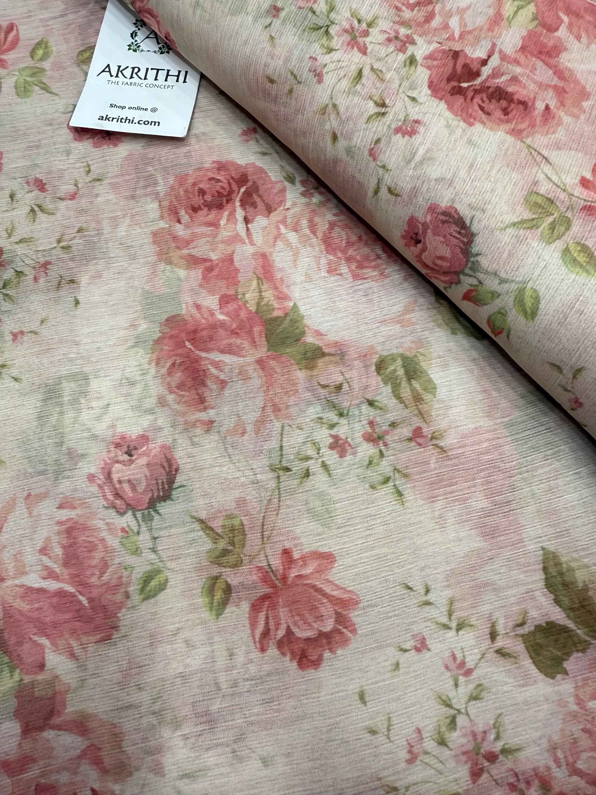 Digital floral printed chiffon fabric