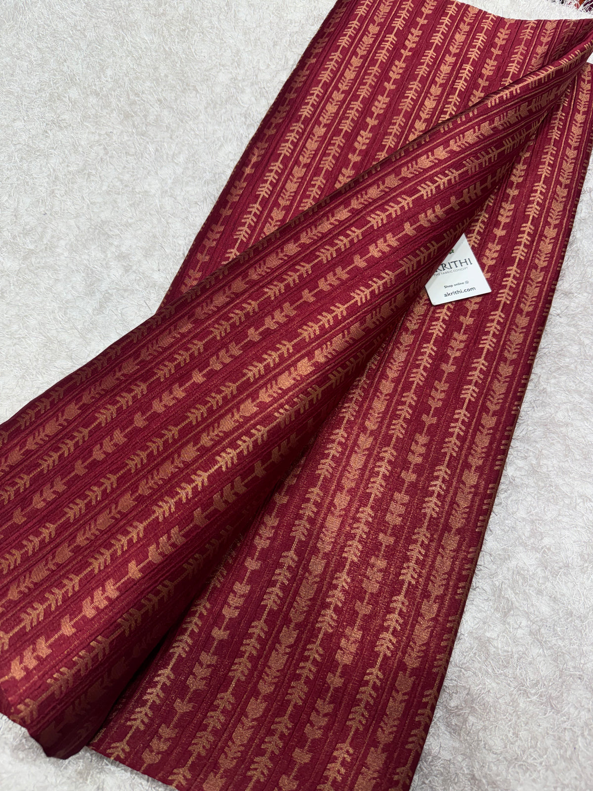 Banarasi pure dupion silk zari stripe fabric