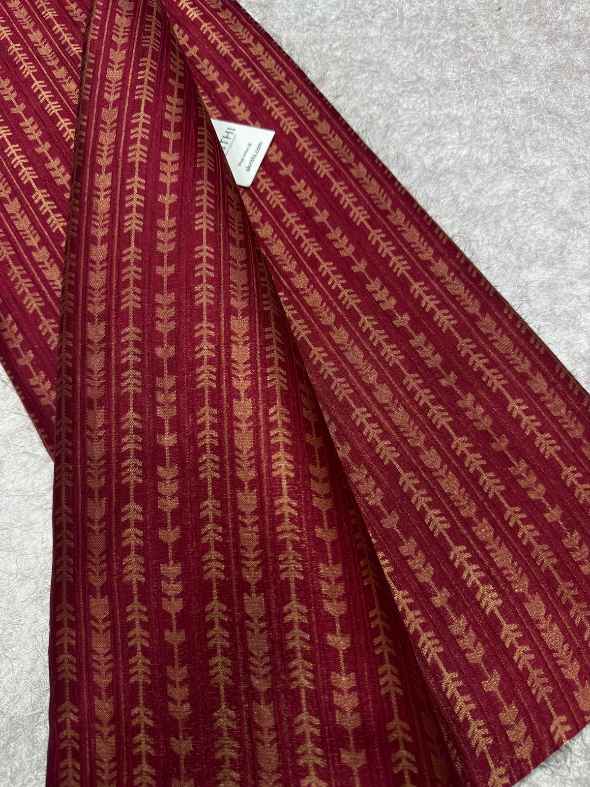 Banarasi pure dupion silk zari stripe fabric
