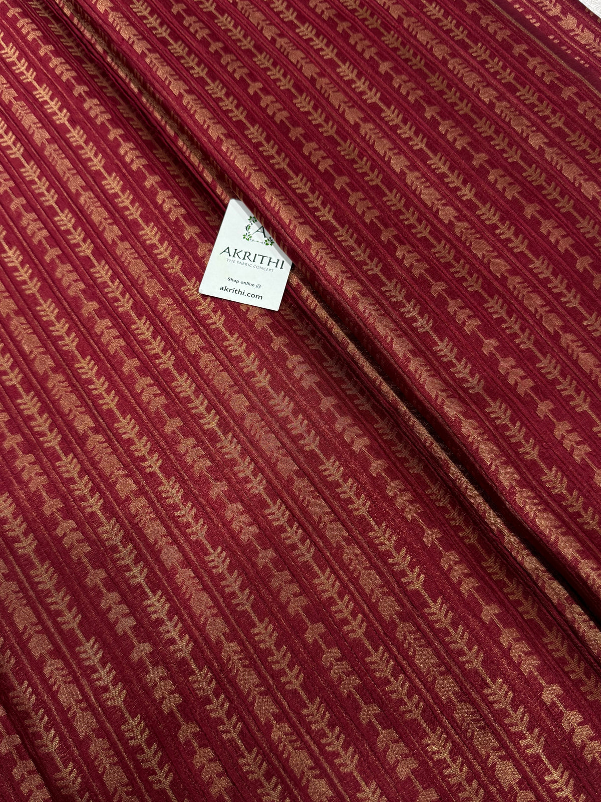 Banarasi pure dupion silk zari stripe fabric
