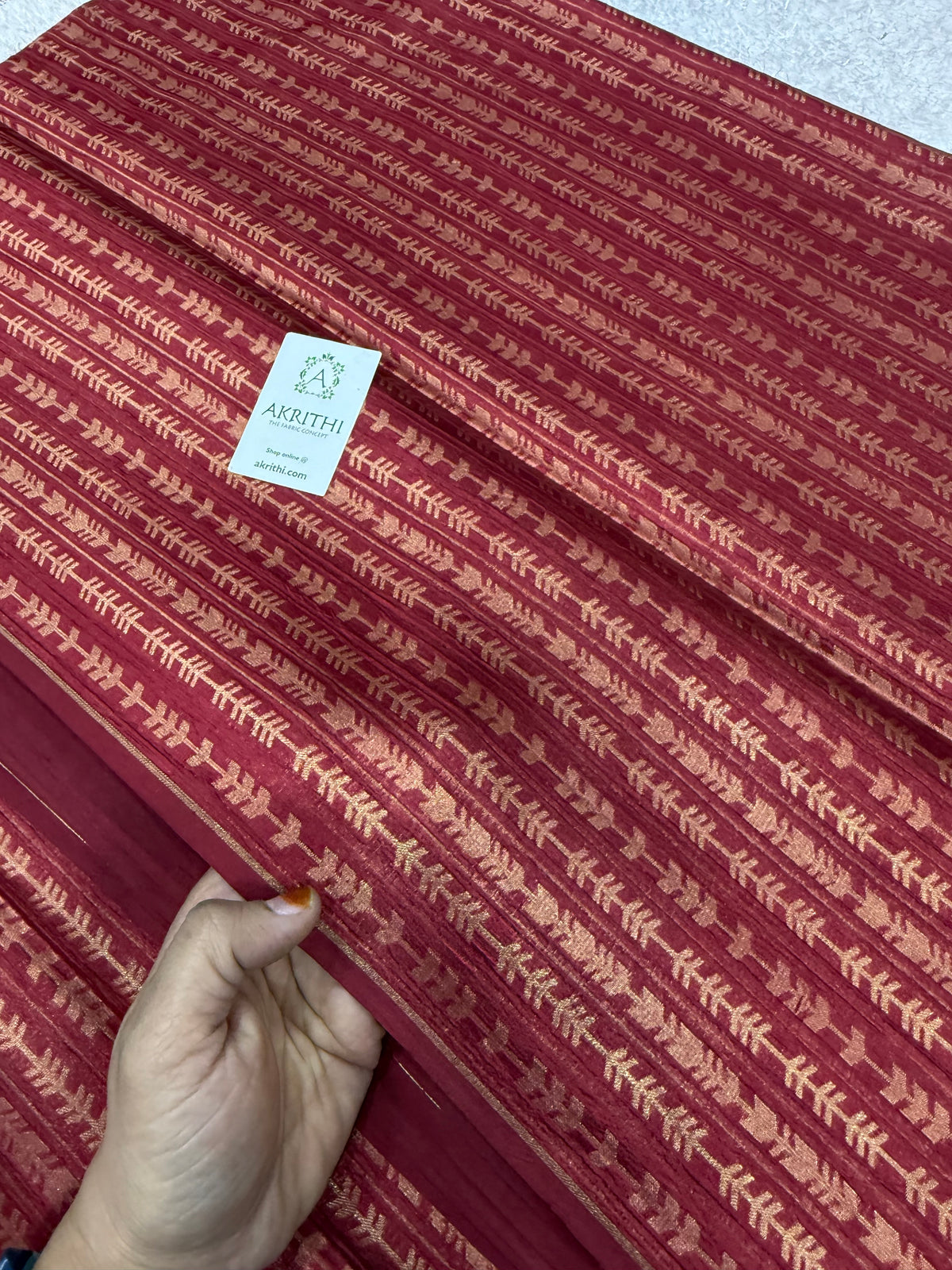 Banarasi pure dupion silk zari stripe fabric