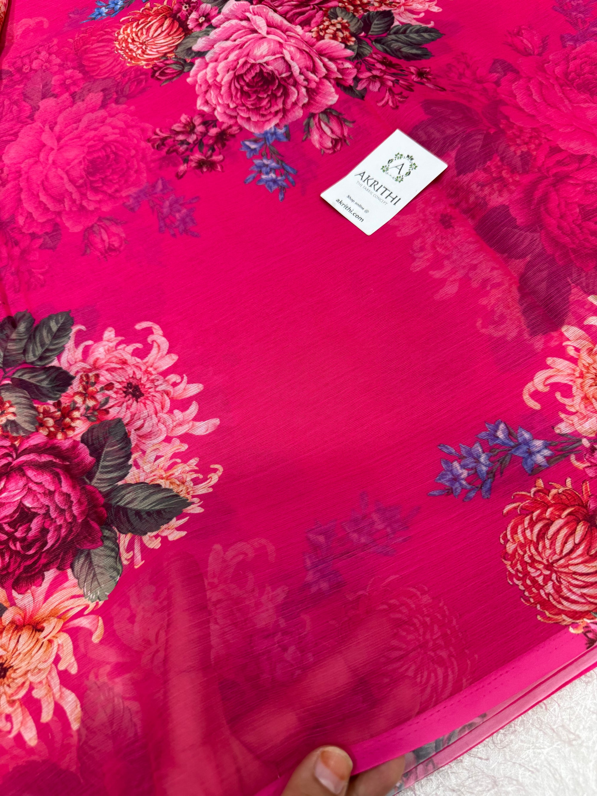 Digital floral printed chiffon fabric