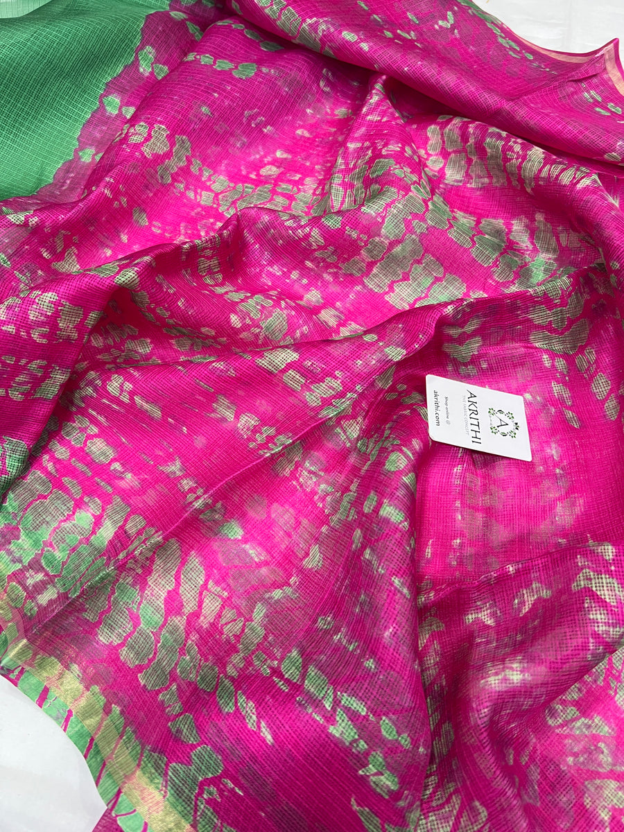 Tie and dye pure kota silk saree