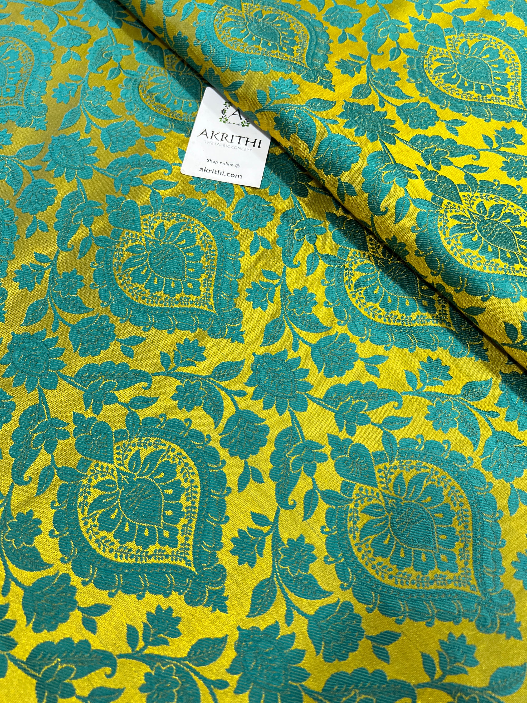 Pure Banarasi brocade fabric 80 cms cut