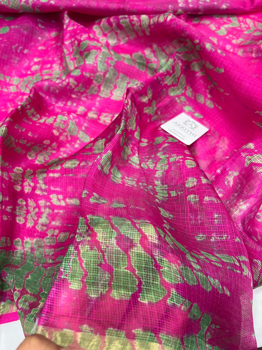 Tie and dye pure kota silk saree