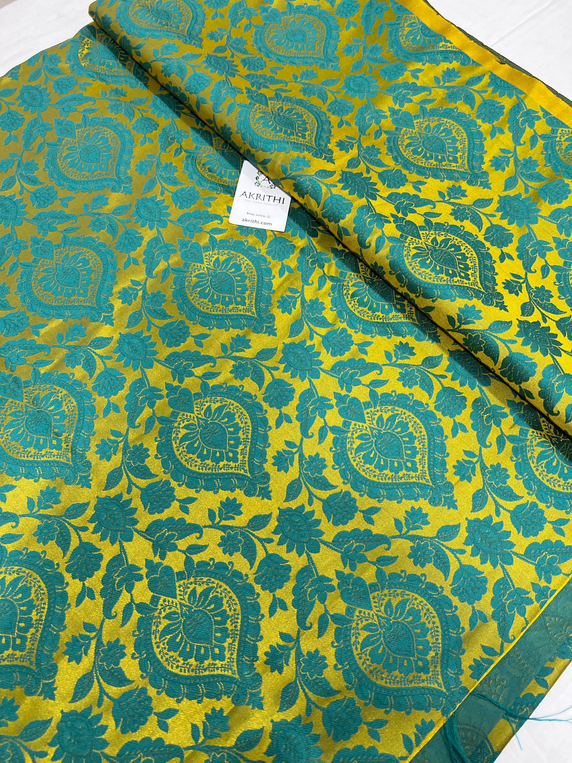 Pure Banarasi brocade fabric 80 cms cut