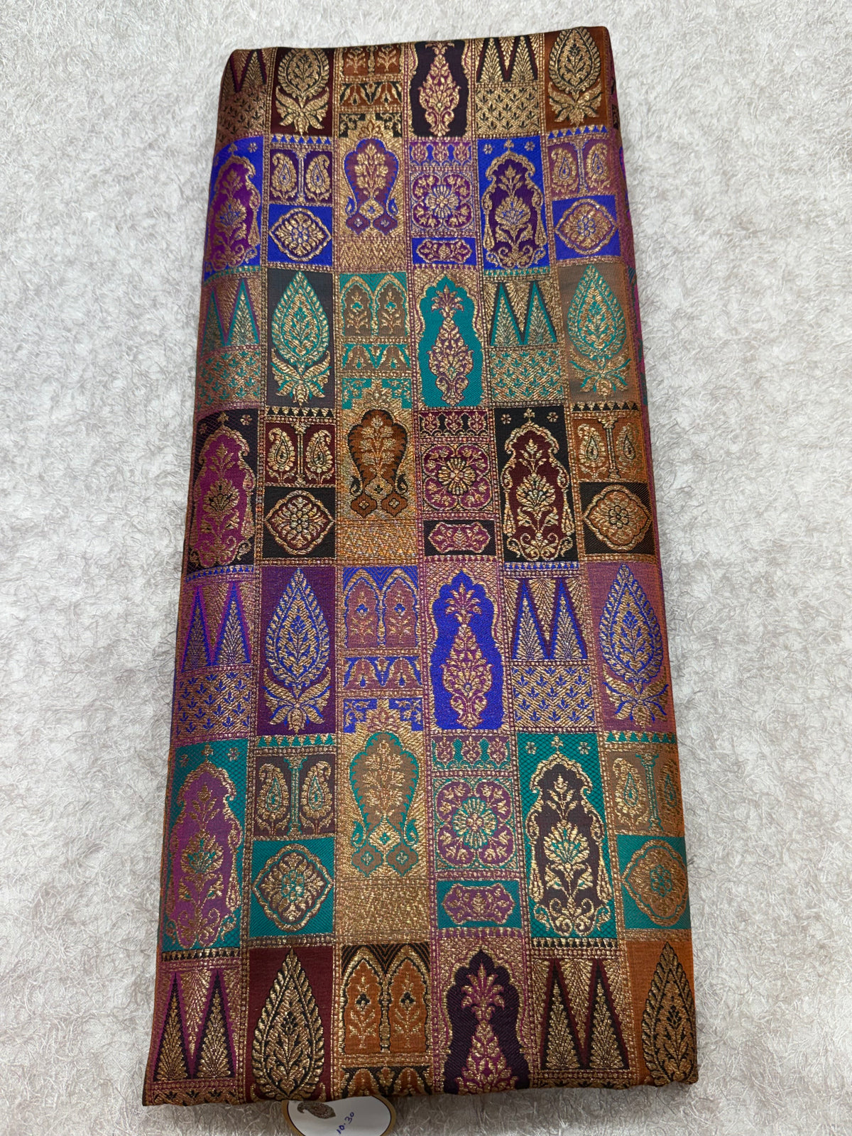 Multicoloured Pure Banarasi brocade fabric