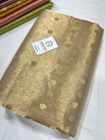 Dyeable Banarasi pure silk tissue fabric