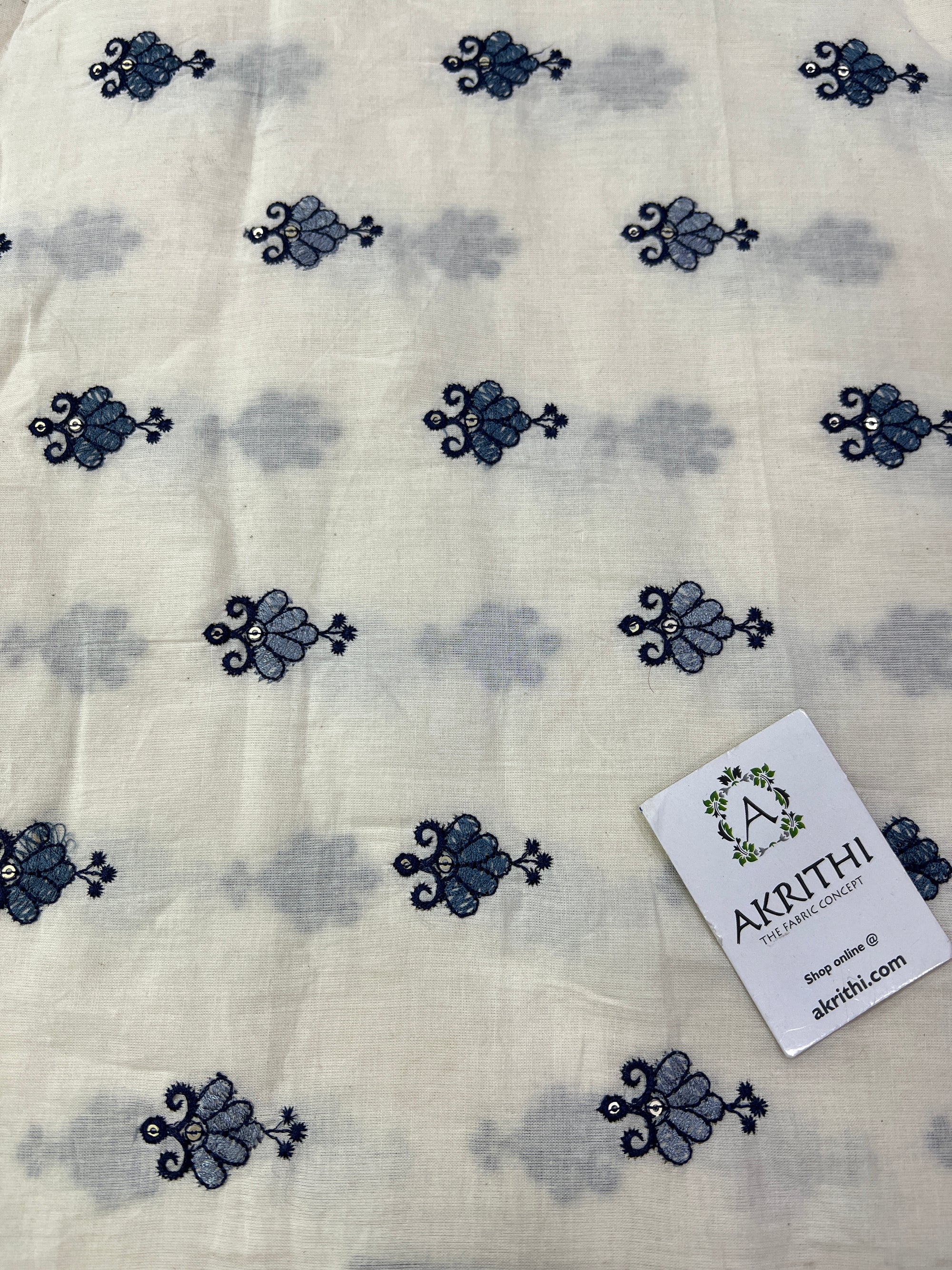 Pure Cotton embroidered fabric