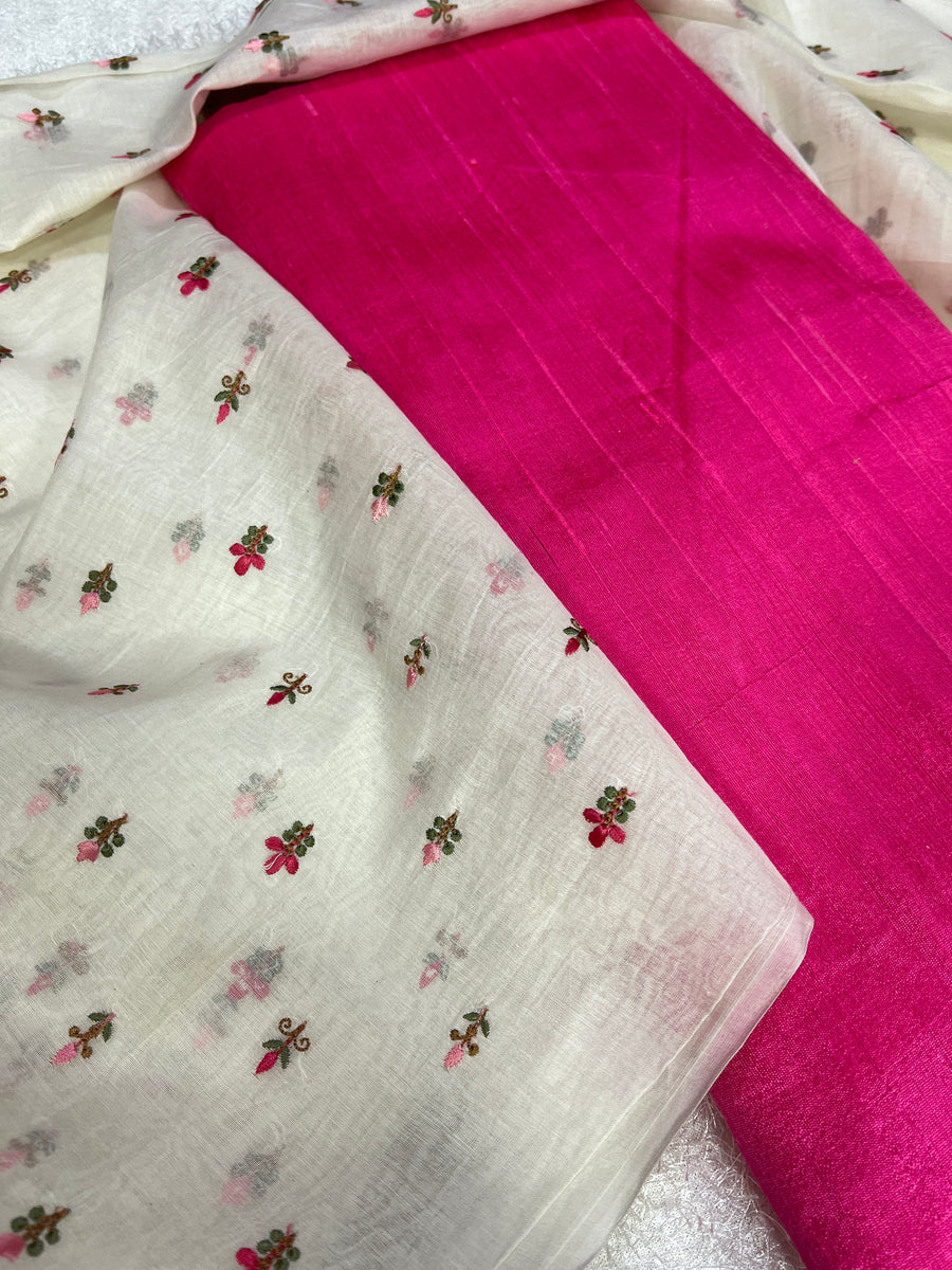 Pure raw silk kurta with chanderi dupatta salwar suit