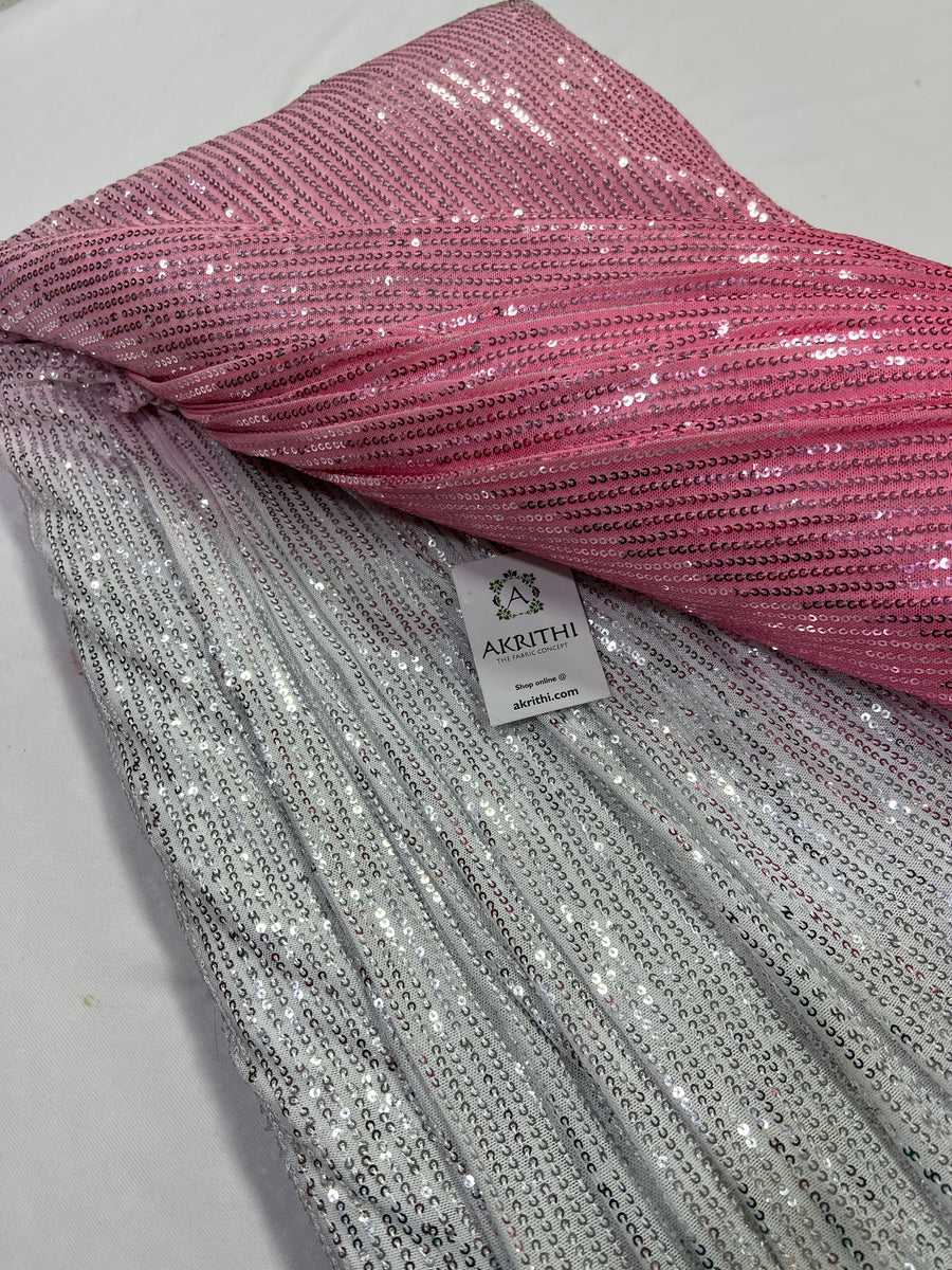 Sequins on shaded net fabric