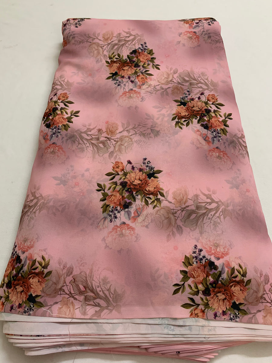 Digital floral Printed georgette fabric