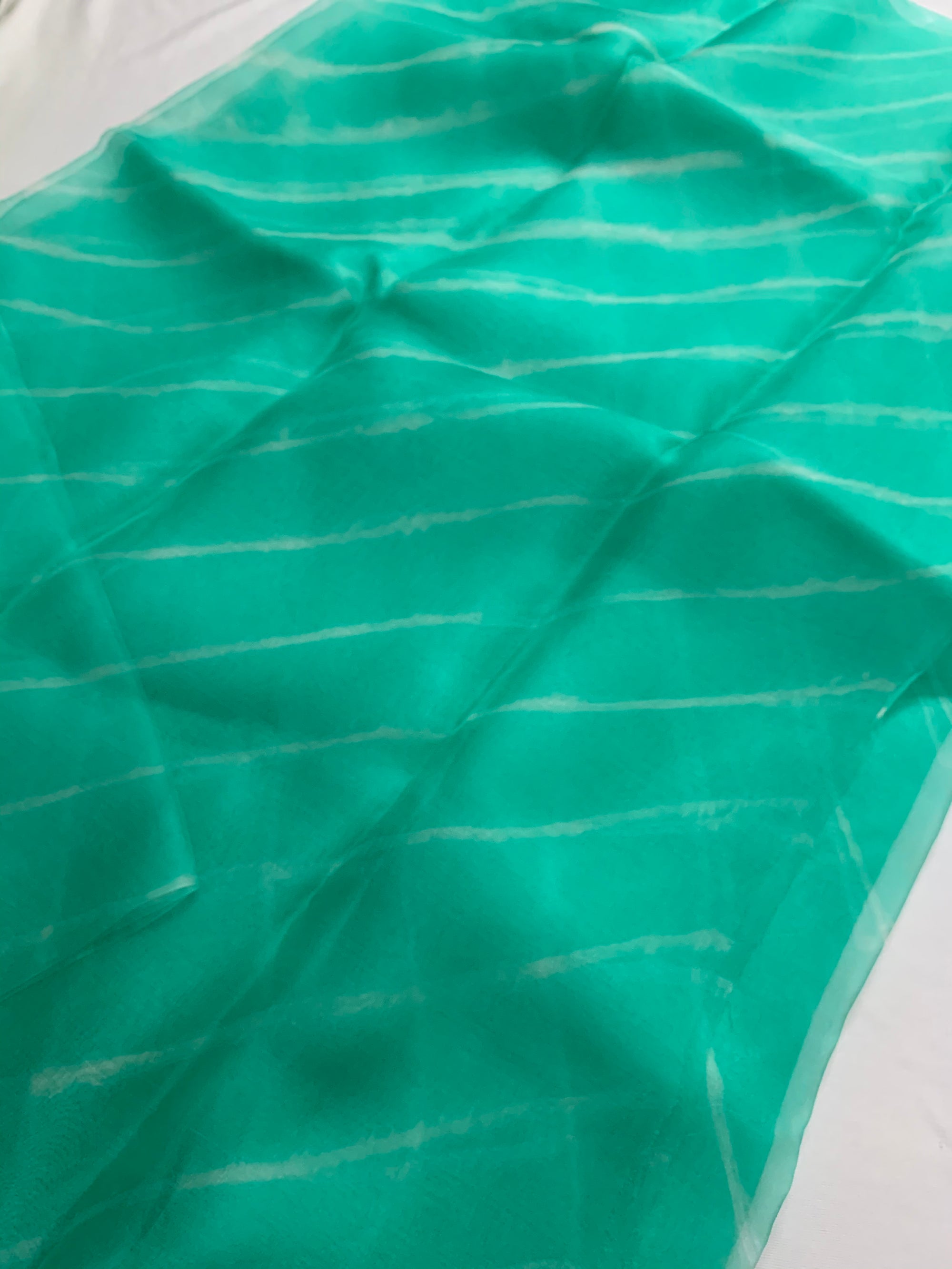 PURE SILK ORGANZA LEHERIYA SAREE