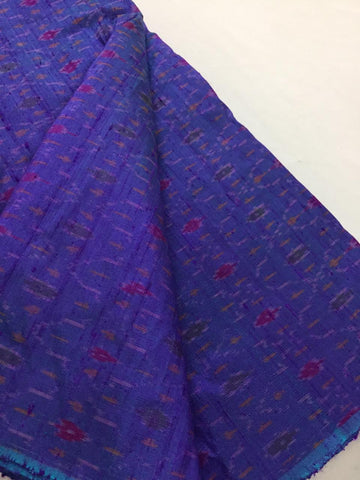 Handloom Ikat pure dupion raw silk kurta fabric