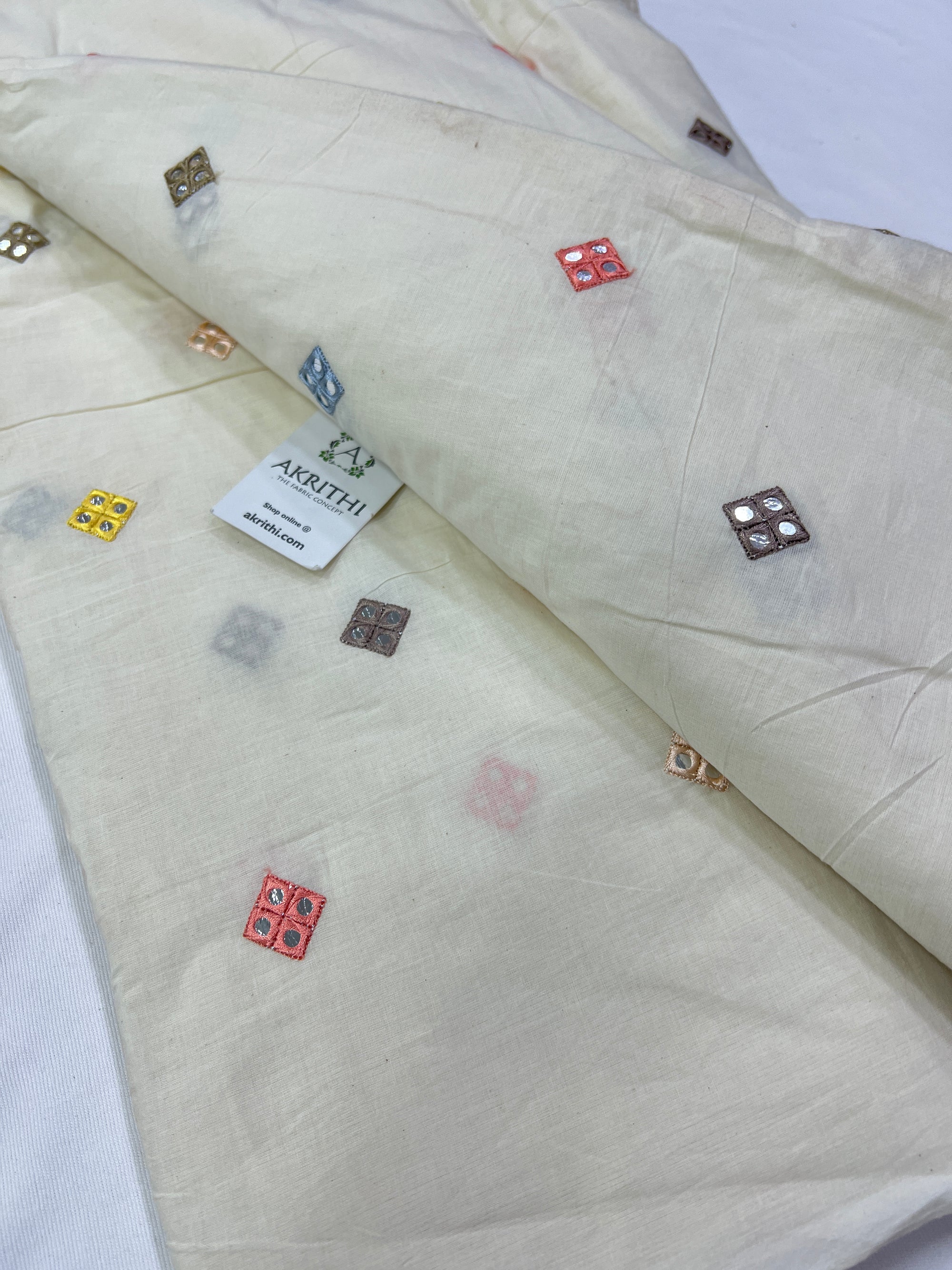 Pure Cotton embroidered fabric